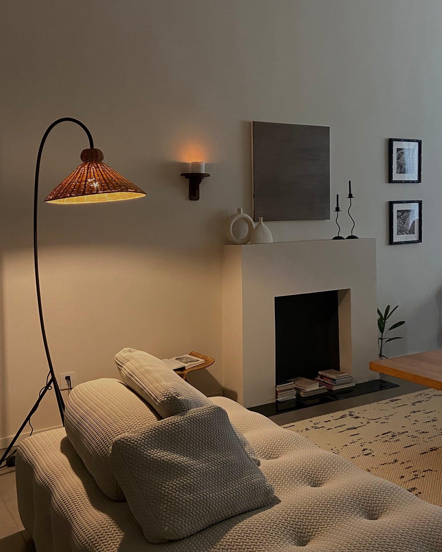 Sombrero Rattan Arc Floor Lamp - Letslighting