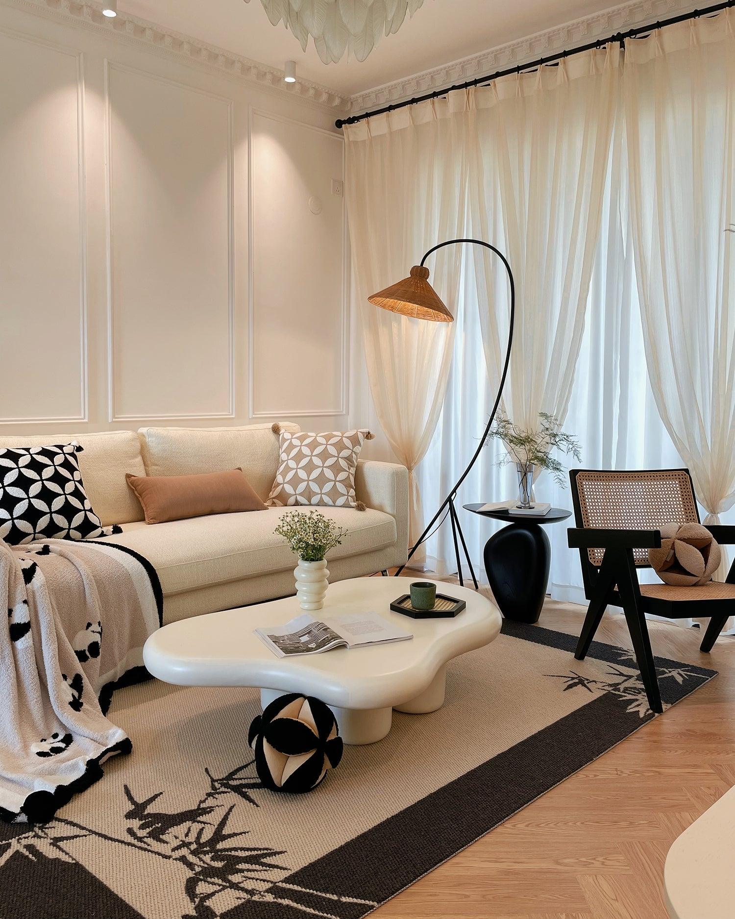 Sombrero Rattan Arc Floor Lamp - Letslighting