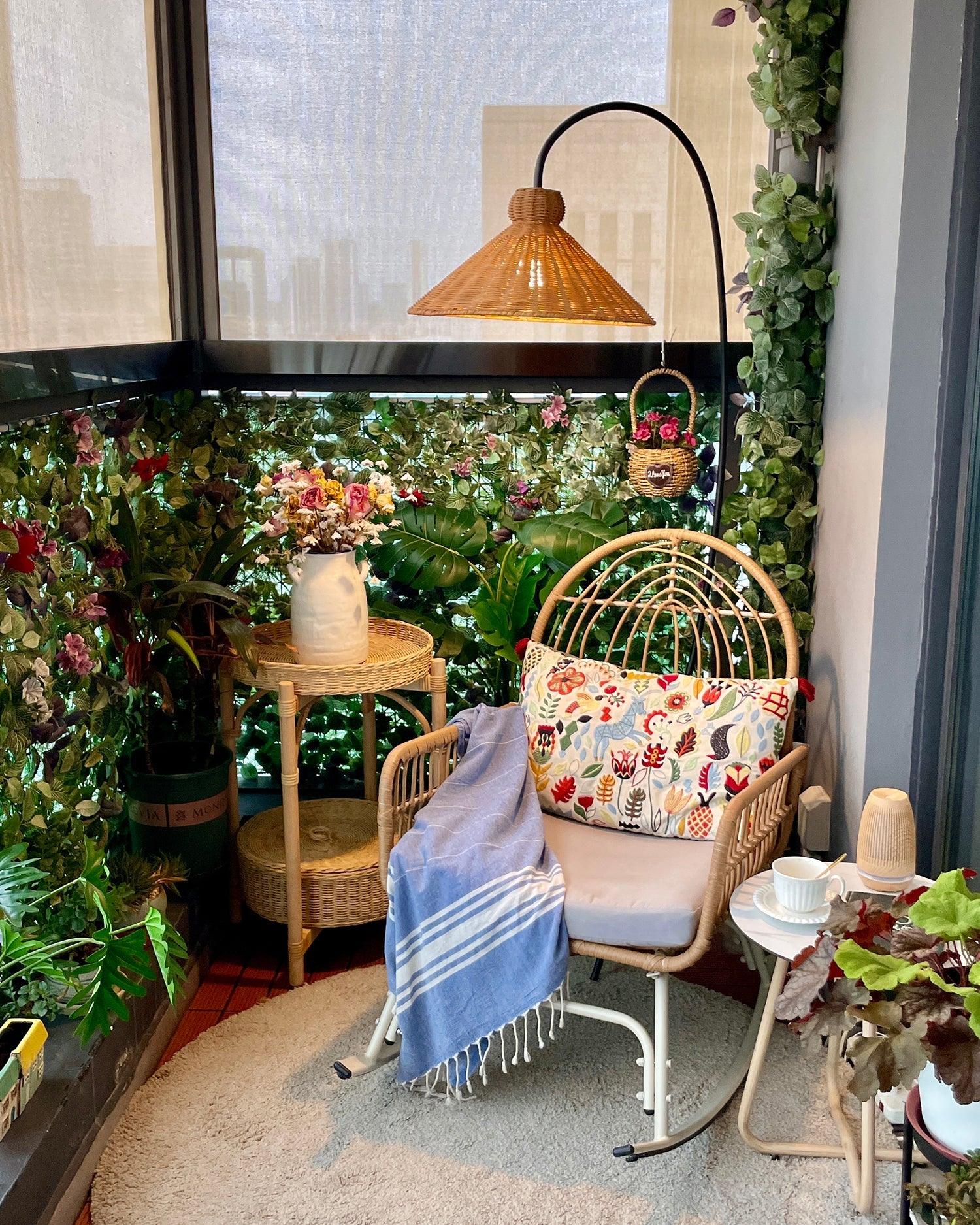 Sombrero Rattan Arc Floor Lamp - Letslighting