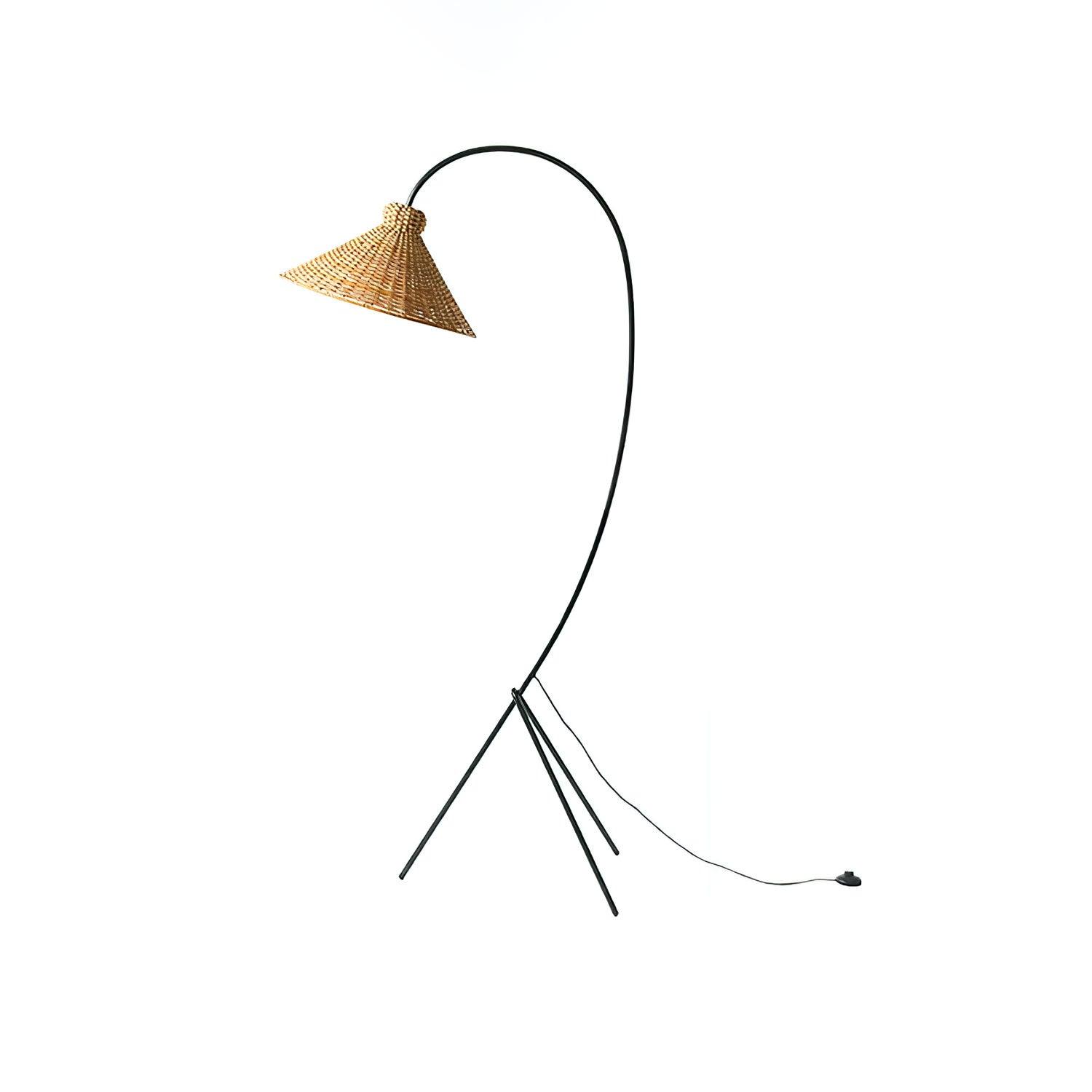 Sombrero Rattan Arc Floor Lamp - Letslighting