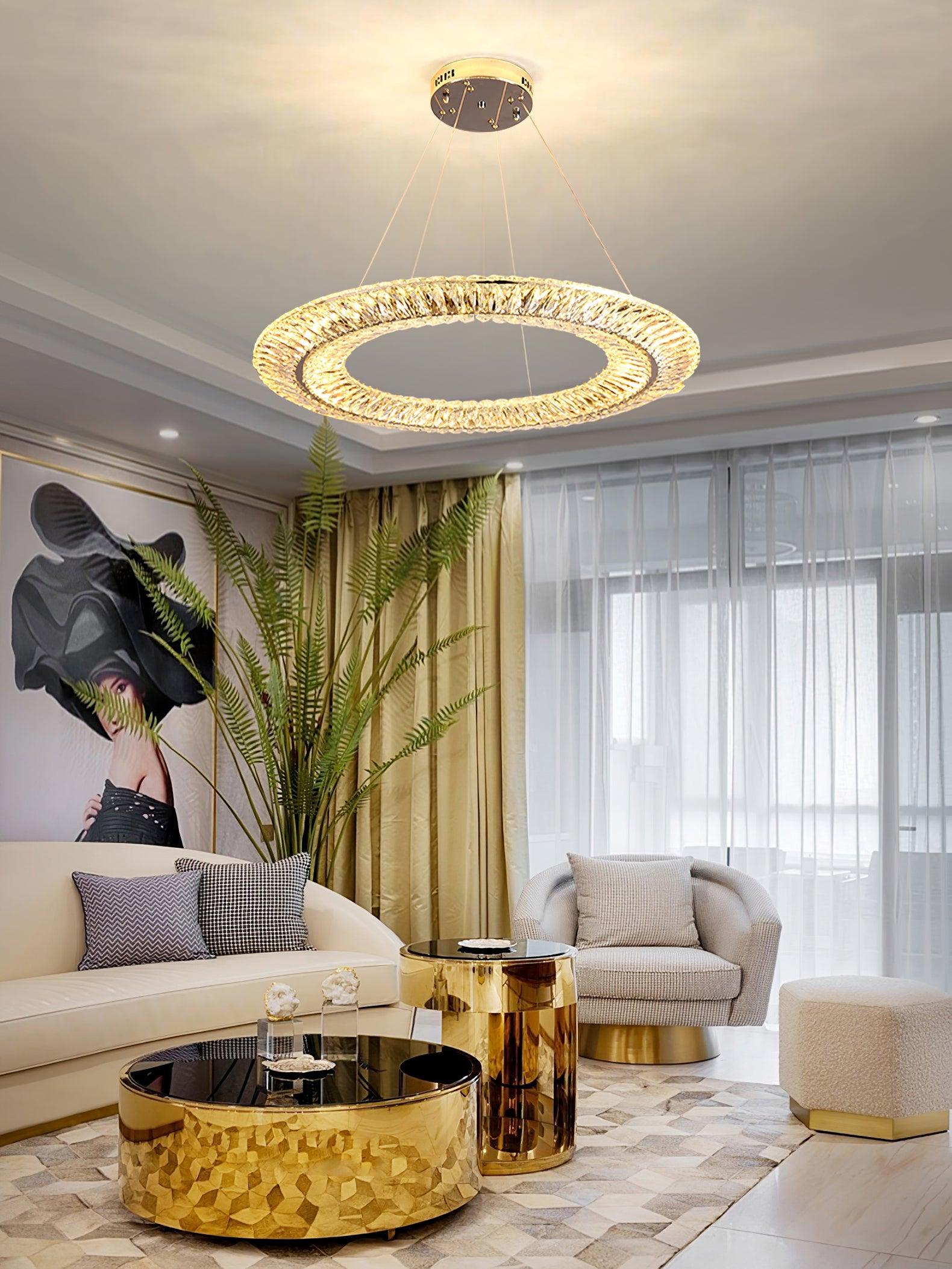 Lustra Chandelier Geometric Crystal LED Elegant - Letslighting