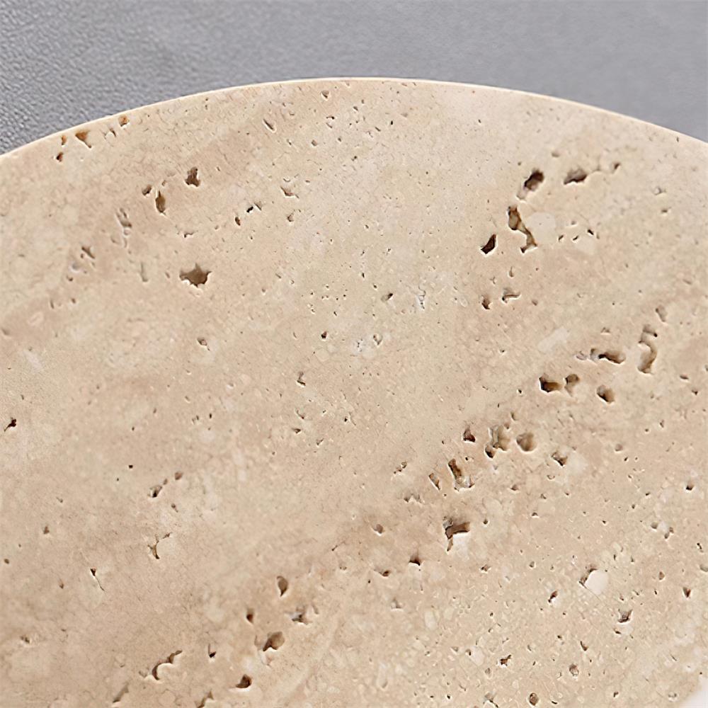 Ceiling Light Travertine Disc with Glass Globe Scandi Cozy - Letslighting