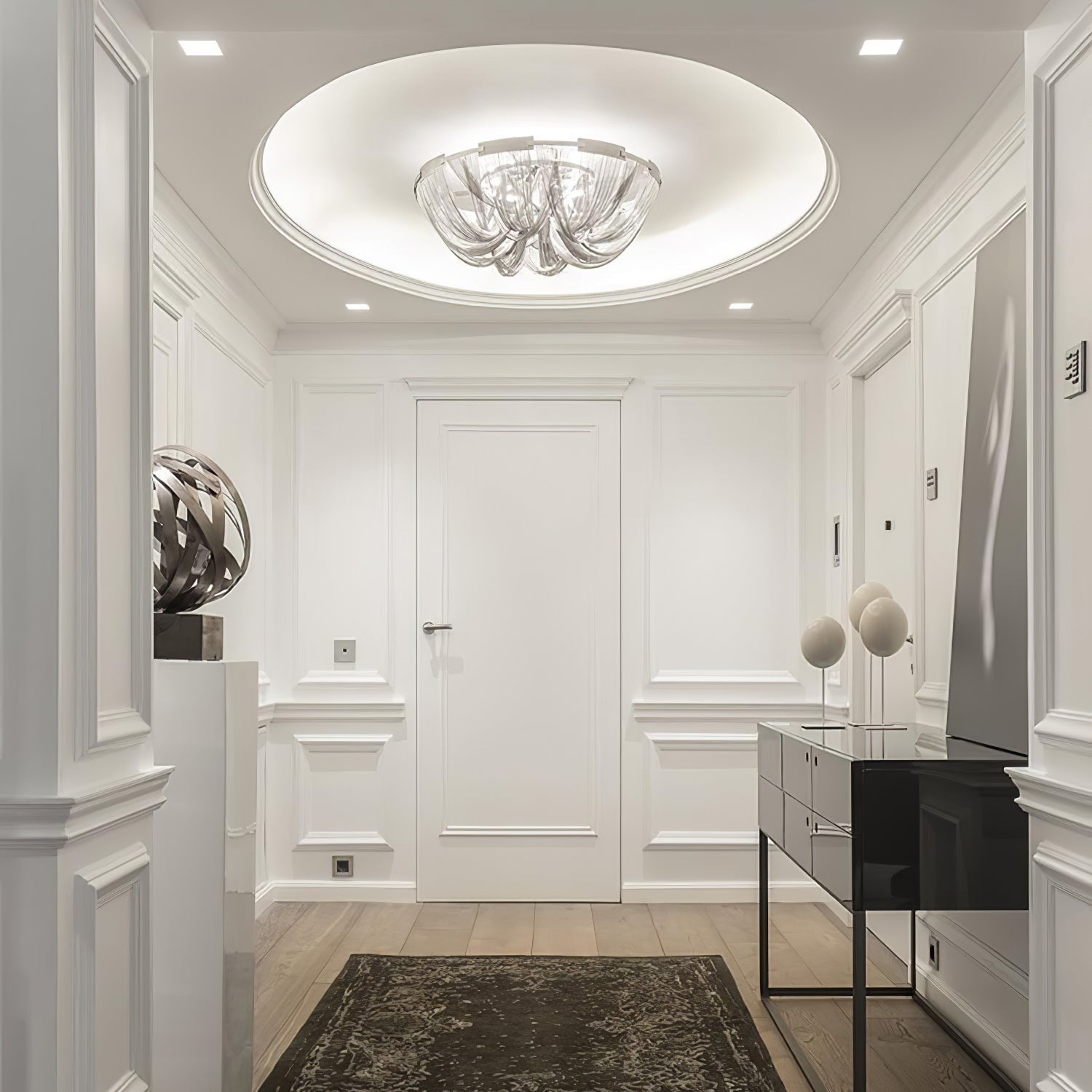 Lustra Ceiling Light Tassel Aluminum Chain Nickel Frame - Letslighting