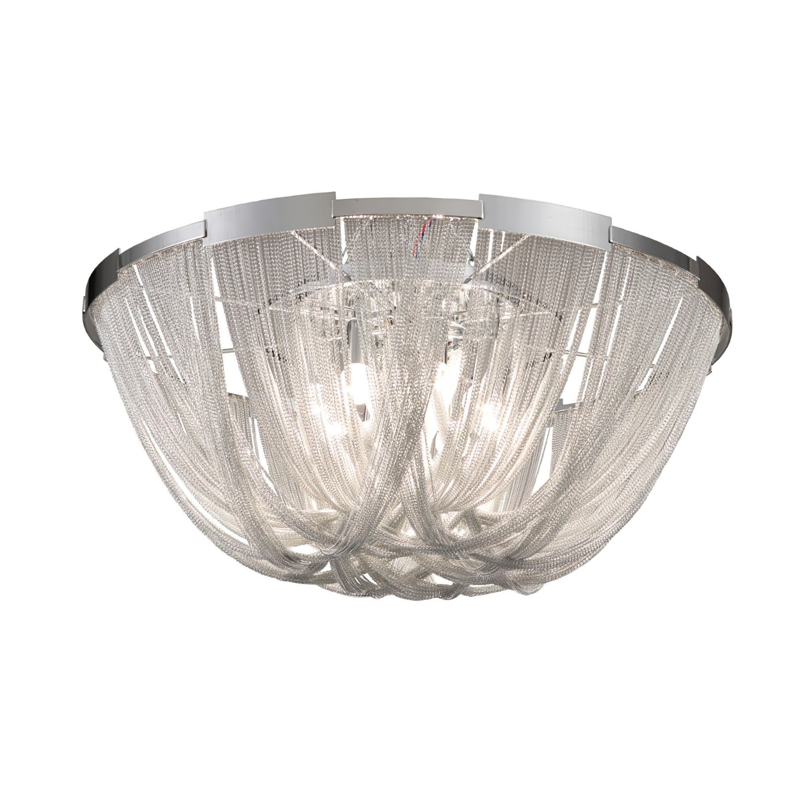 Lustra Ceiling Light Tassel Aluminum Chain Nickel Frame - Letslighting