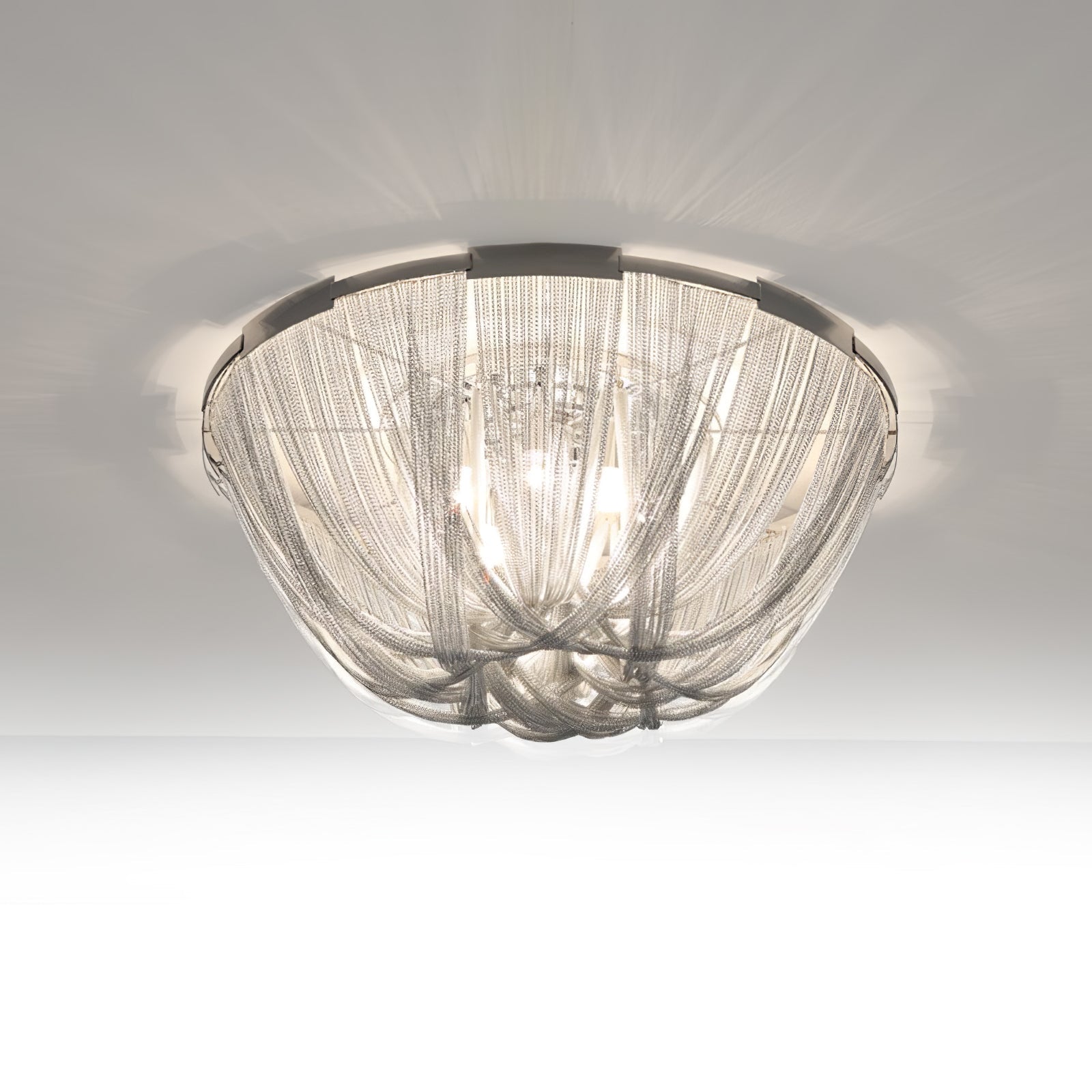 Lustra Ceiling Light Tassel Aluminum Chain Nickel Frame - Letslighting