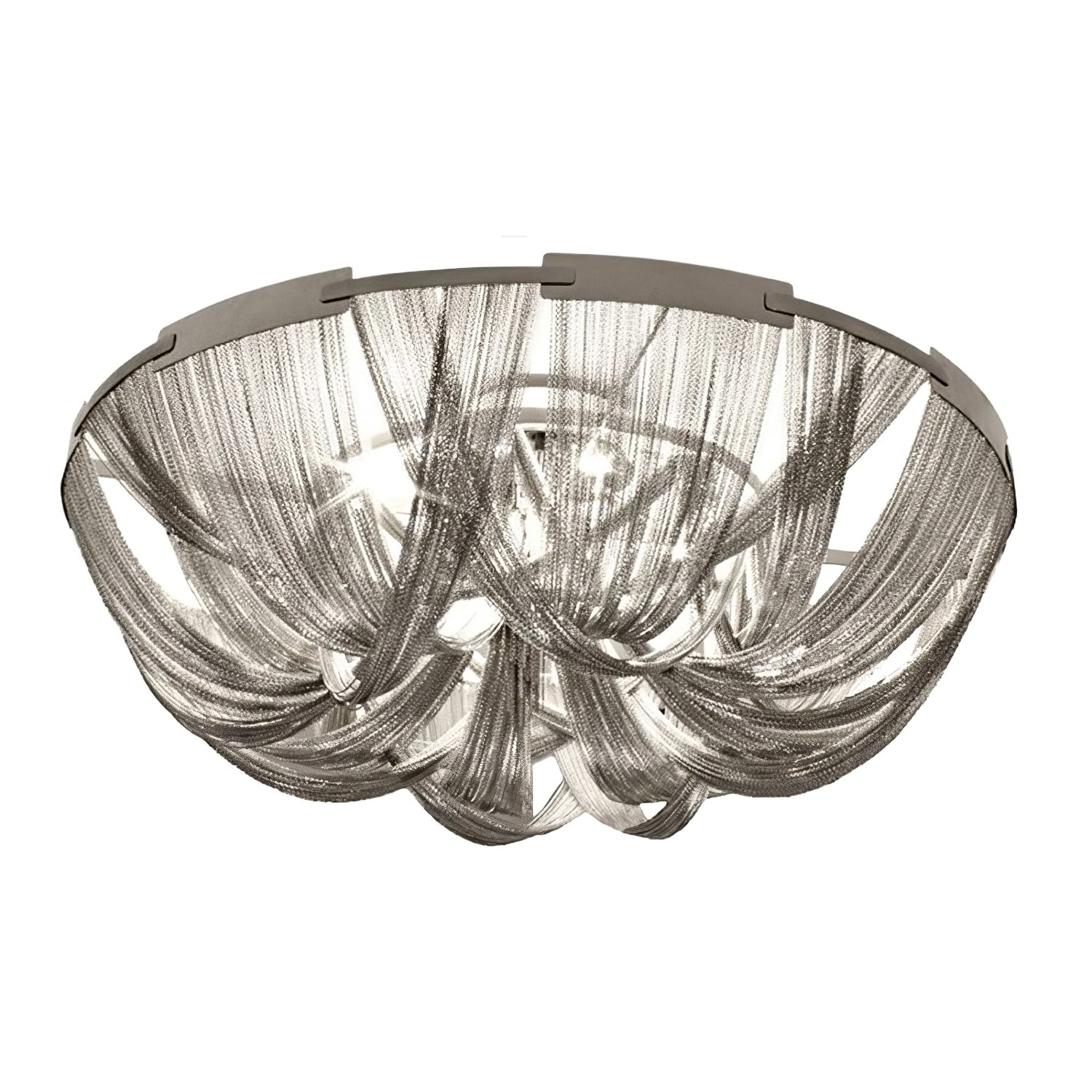 Lustra Ceiling Light Tassel Aluminum Chain Nickel Frame - Letslighting
