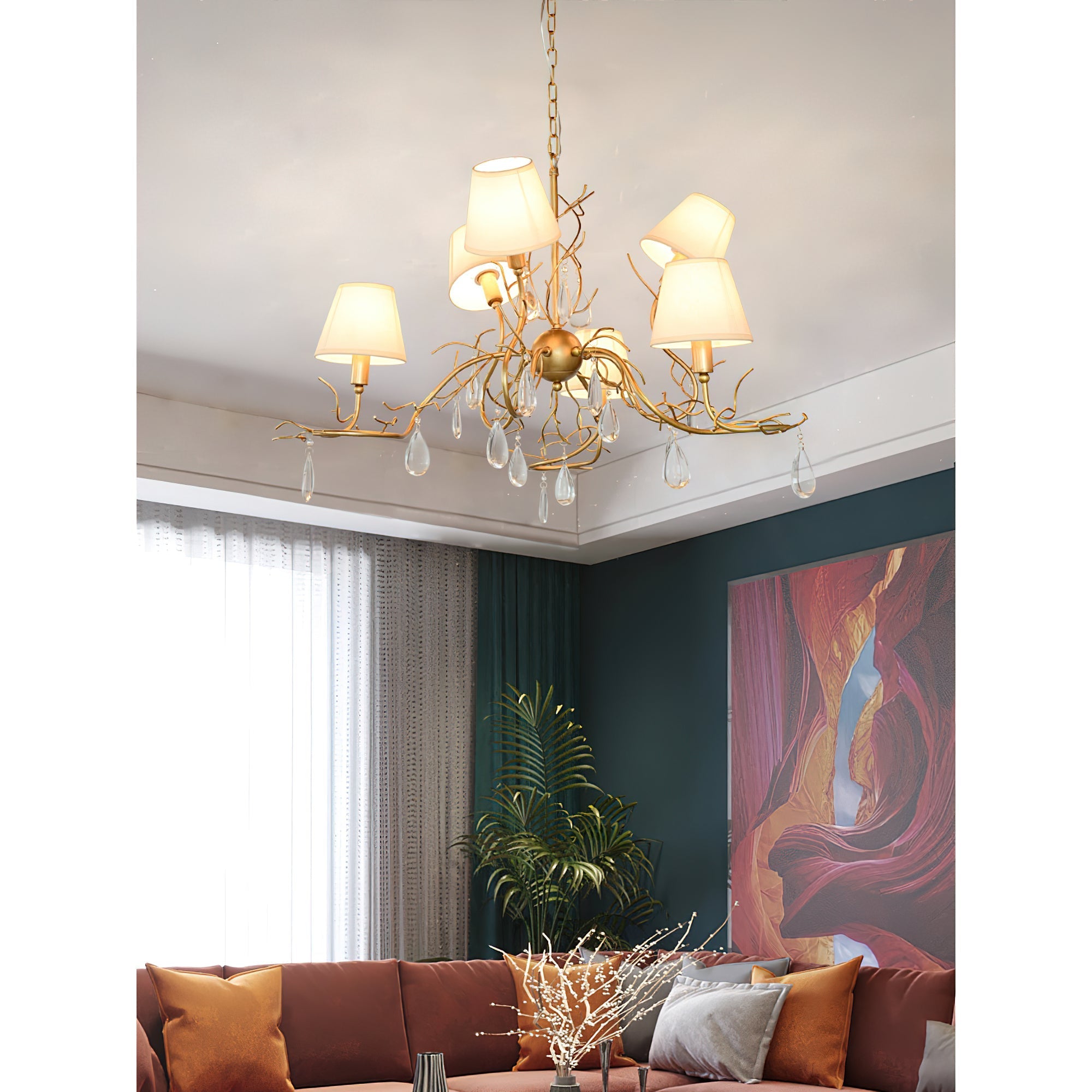 Olsolan Postmodern Luxury Fabric Crystal Chandelier - Letslighting