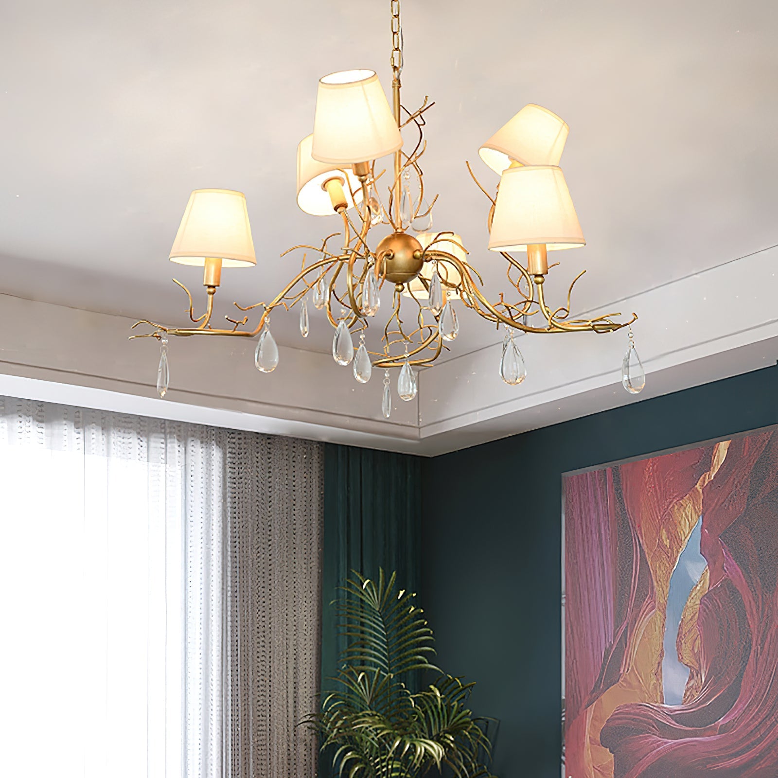 Olsolan Postmodern Luxury Fabric Crystal Chandelier - Letslighting