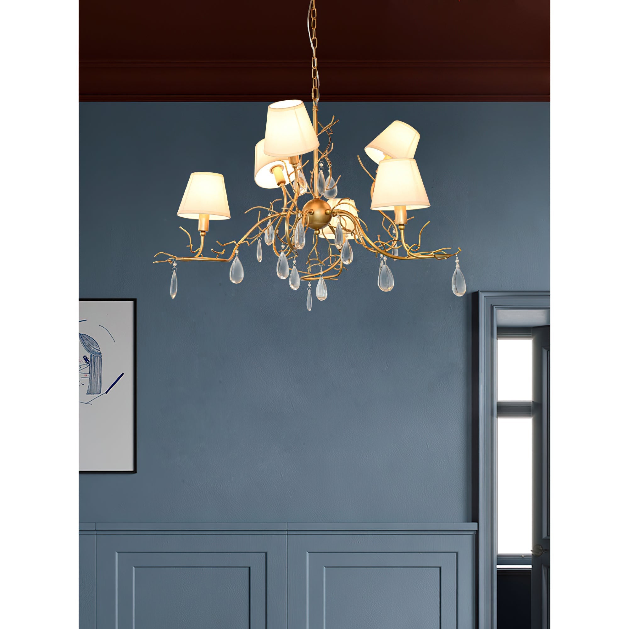 Olsolan Postmodern Luxury Fabric Crystal Chandelier - Letslighting