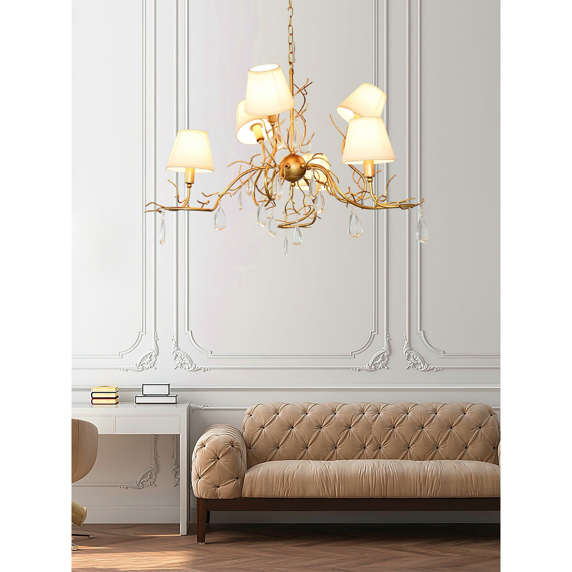 Olsolan Postmodern Luxury Fabric Crystal Chandelier - Letslighting