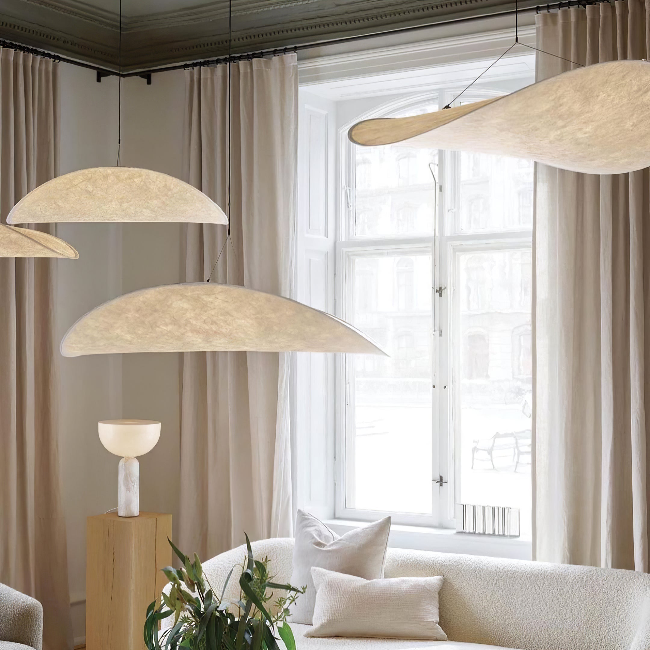 Elyno Sculptural Fabric Pendant Lamp - Letslighting