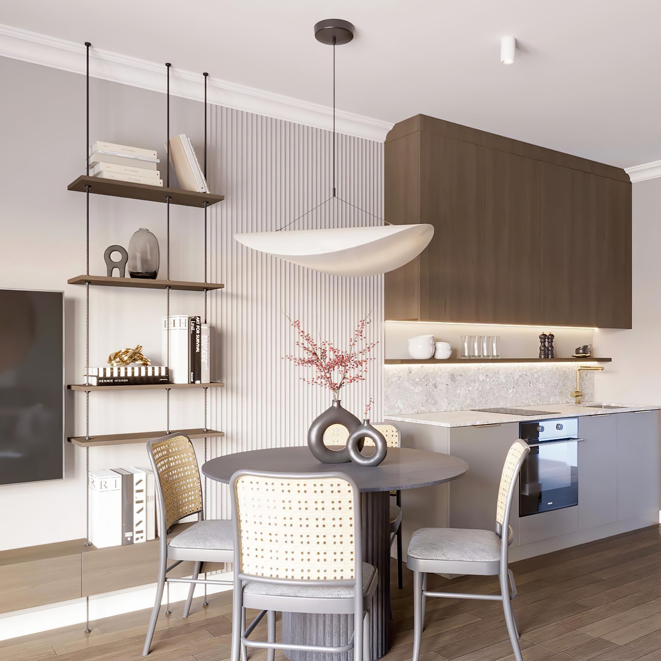 Elyno Sculptural Fabric Pendant Lamp - Letslighting
