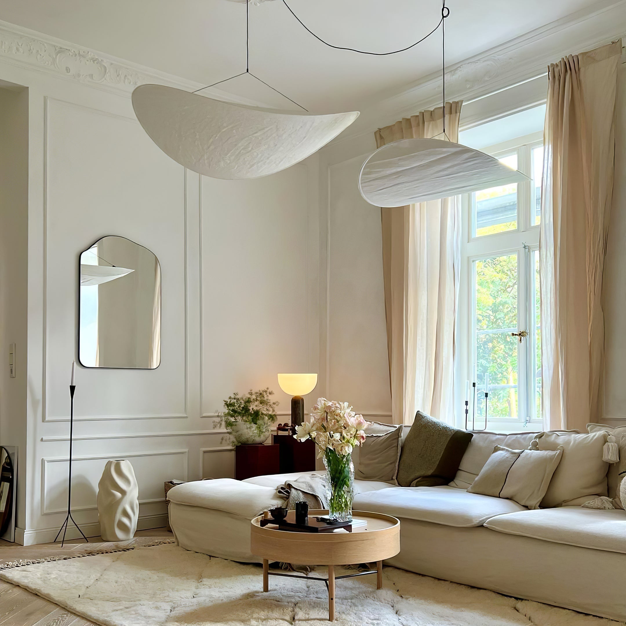 Elyno Sculptural Fabric Pendant Lamp - Letslighting