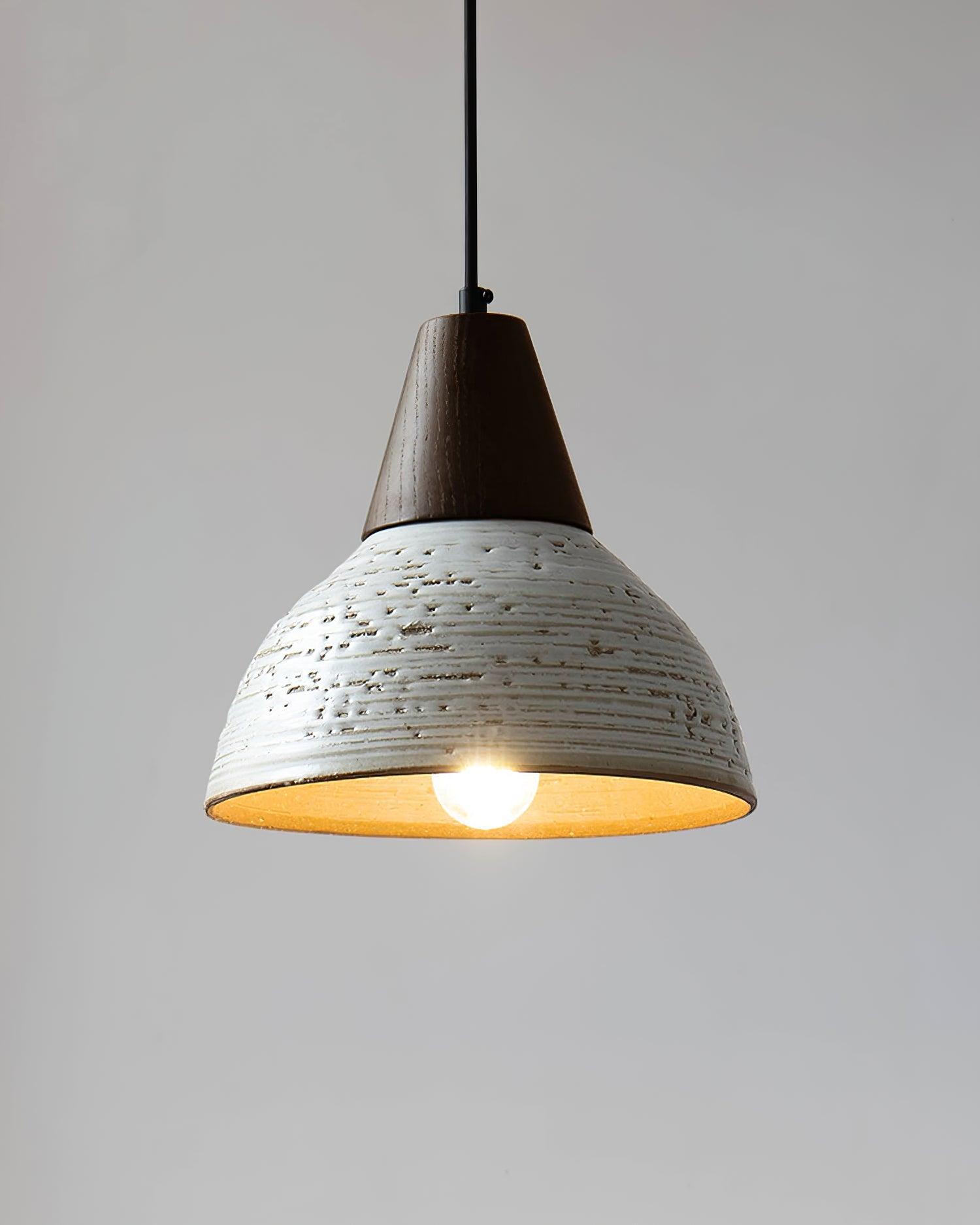 Tera Pendant Lamp Ceramic Wood Minimalist - Letslighting