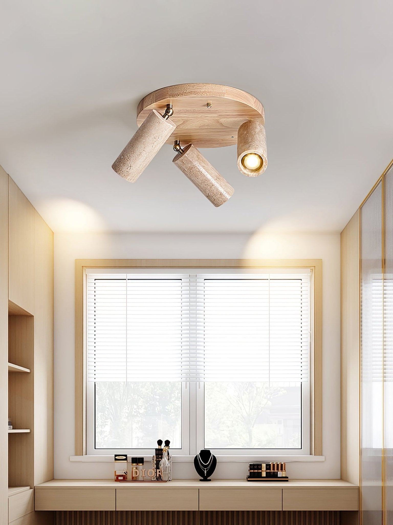 Zevenion Multi-Arm Travertine Ceiling Light - Letslighting