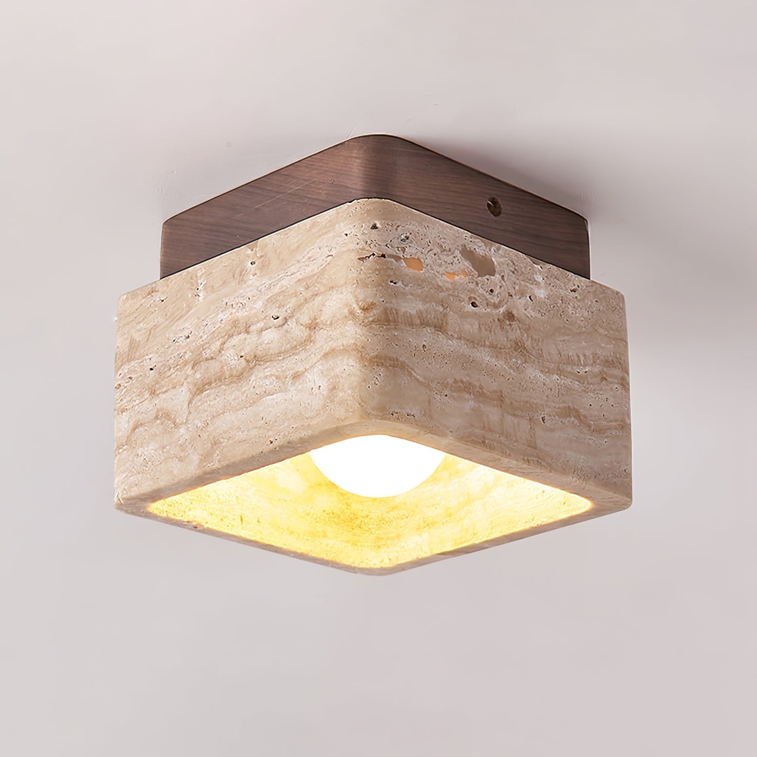 Alaearis Textured Travertine Ceiling Light - Letslighting