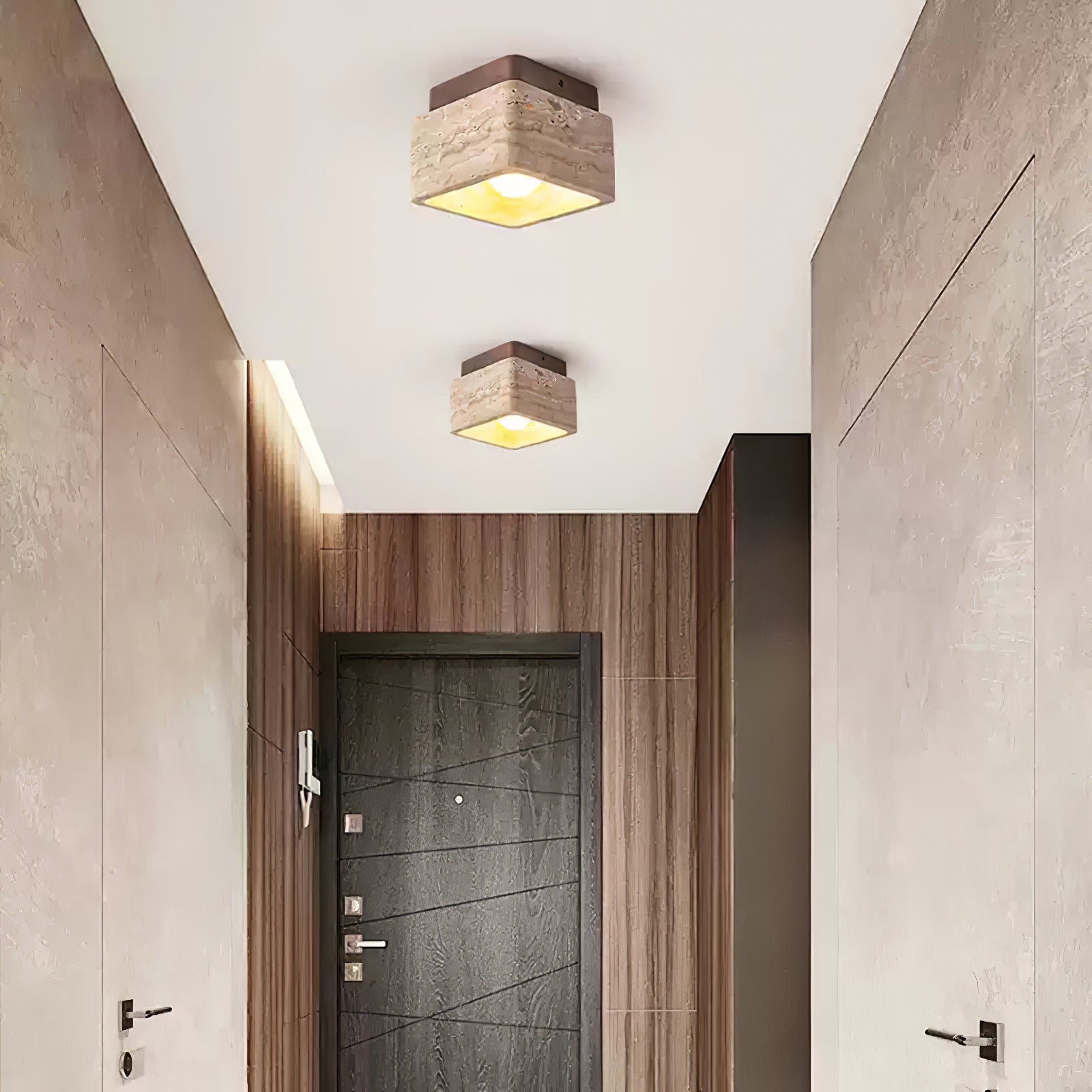 Alaearis Textured Travertine Ceiling Light - Letslighting