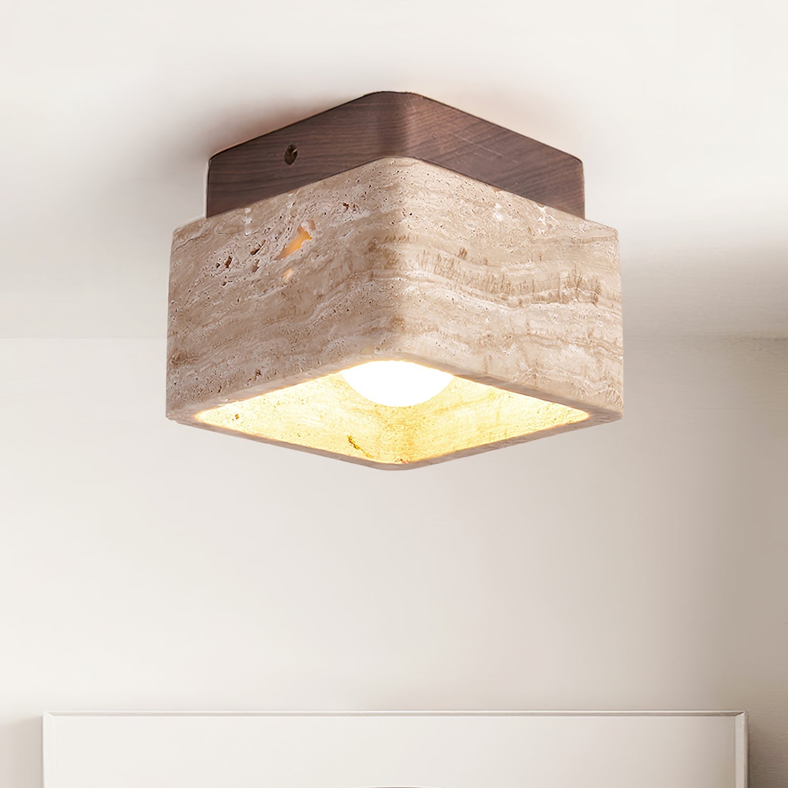 Alaearis Textured Travertine Ceiling Light - Letslighting