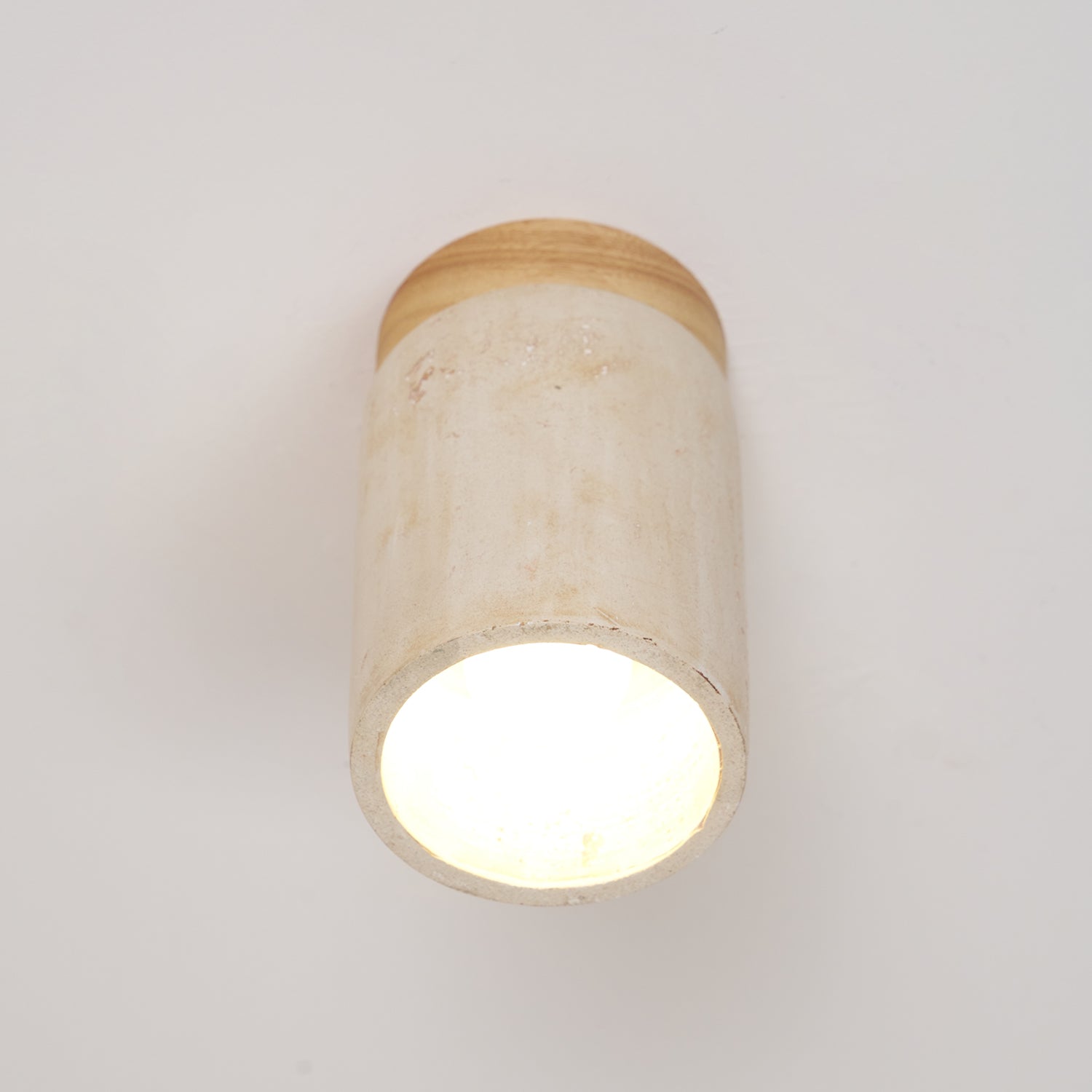 Aurnorira Cylinder Cap Travertine Ceiling Light - Letslighting