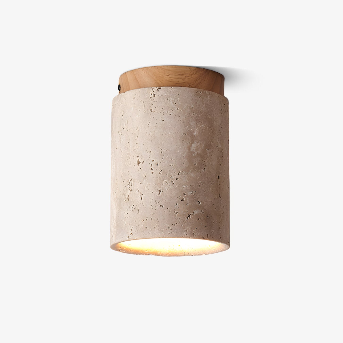 Aurnorira Cylinder Cap Travertine Ceiling Light - Letslighting