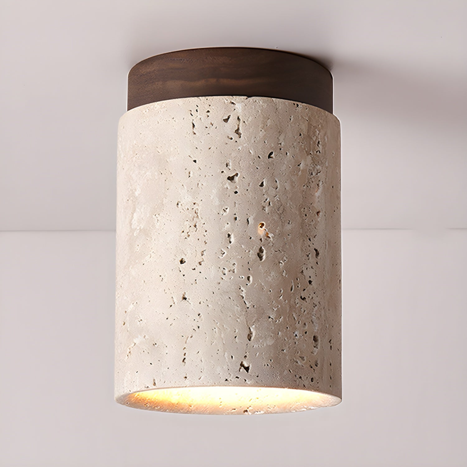 Aurnorira Cylinder Cap Travertine Ceiling Light - Letslighting
