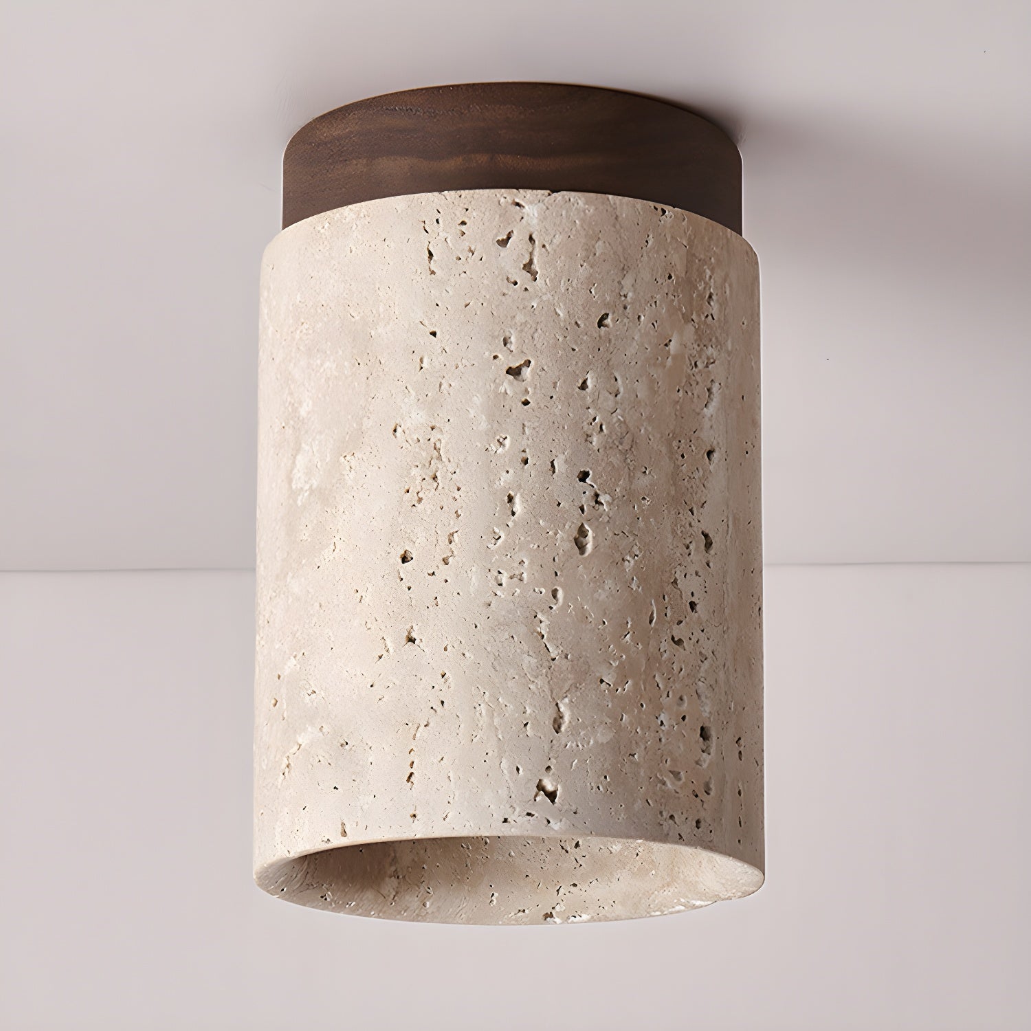 Aurnorira Cylinder Cap Travertine Ceiling Light - Letslighting
