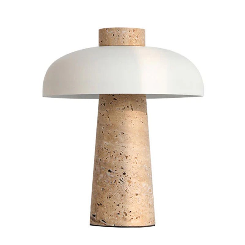 Conore Mushroom Form Travertine Table Lamp - Letslighting