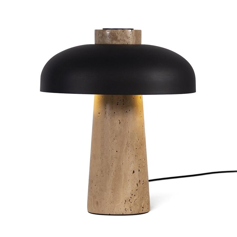 Conore Mushroom Form Travertine Table Lamp - Letslighting