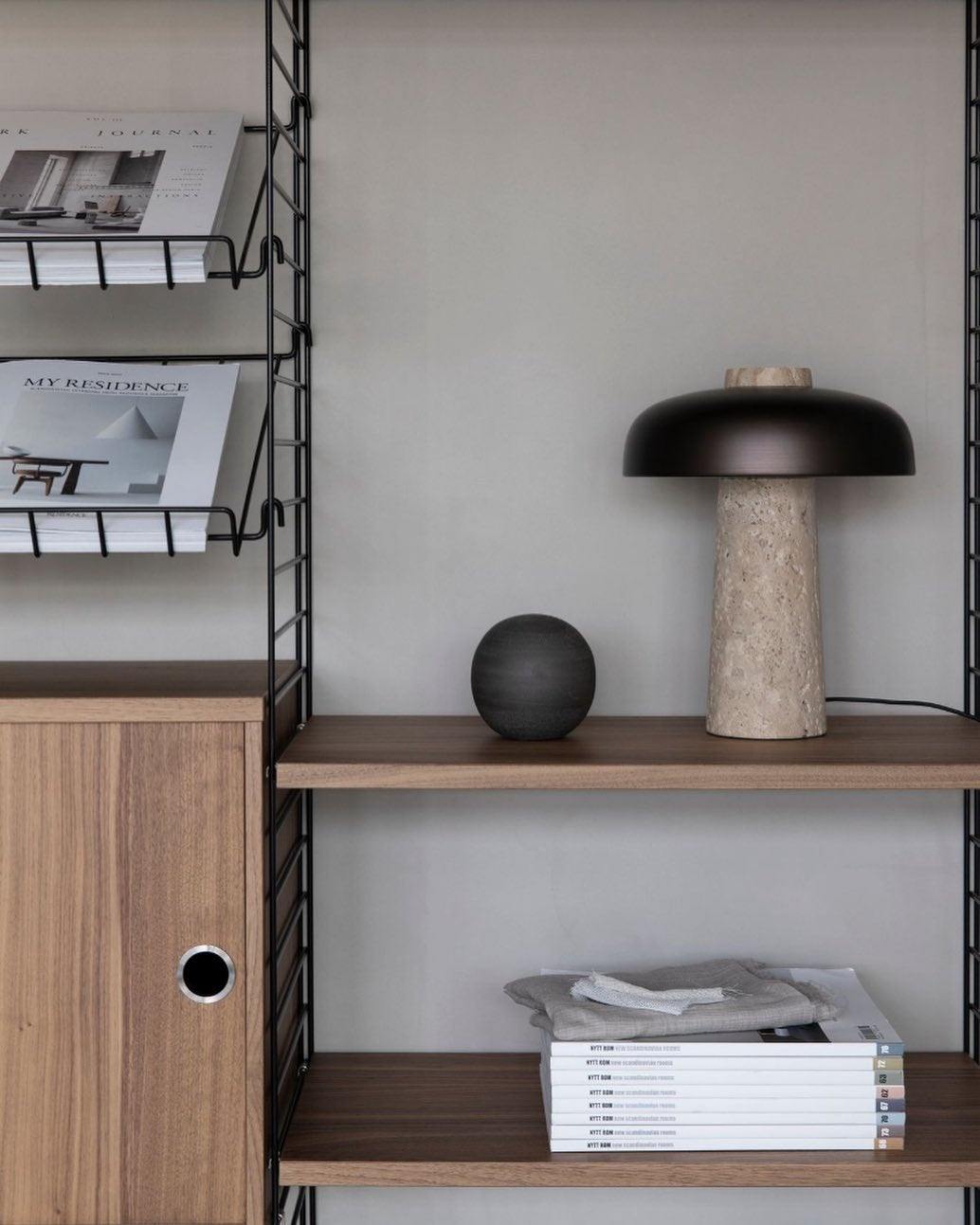 Conore Mushroom Form Travertine Table Lamp - Letslighting