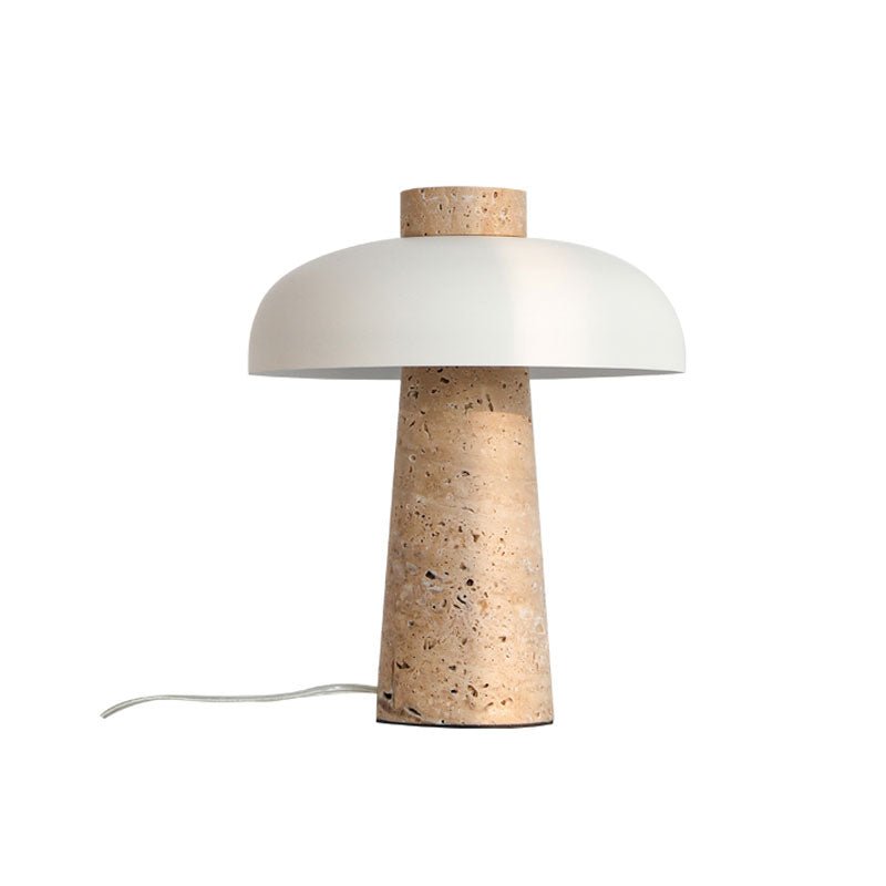 Conore Mushroom Form Travertine Table Lamp - Letslighting