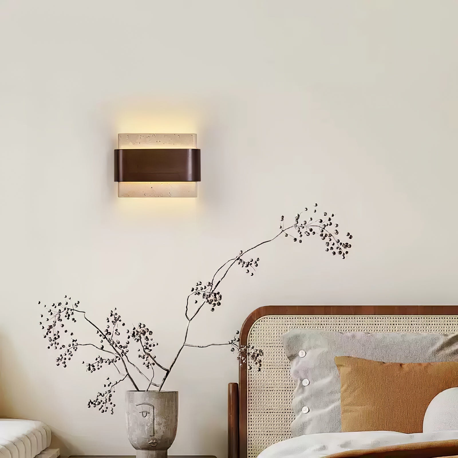 Ulnoros Paneled Travertine Wall Light - Letslighting