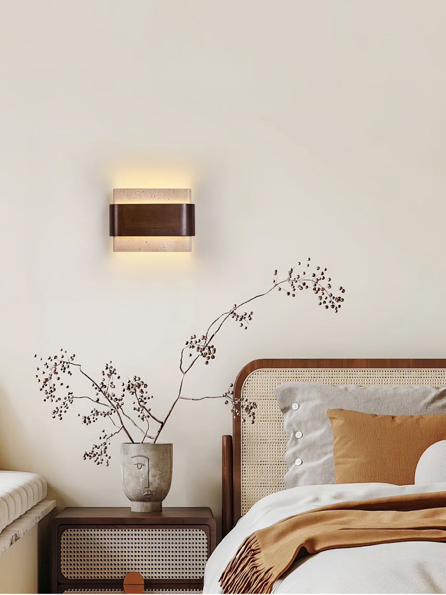 Ulnoros Paneled Travertine Wall Light - Letslighting