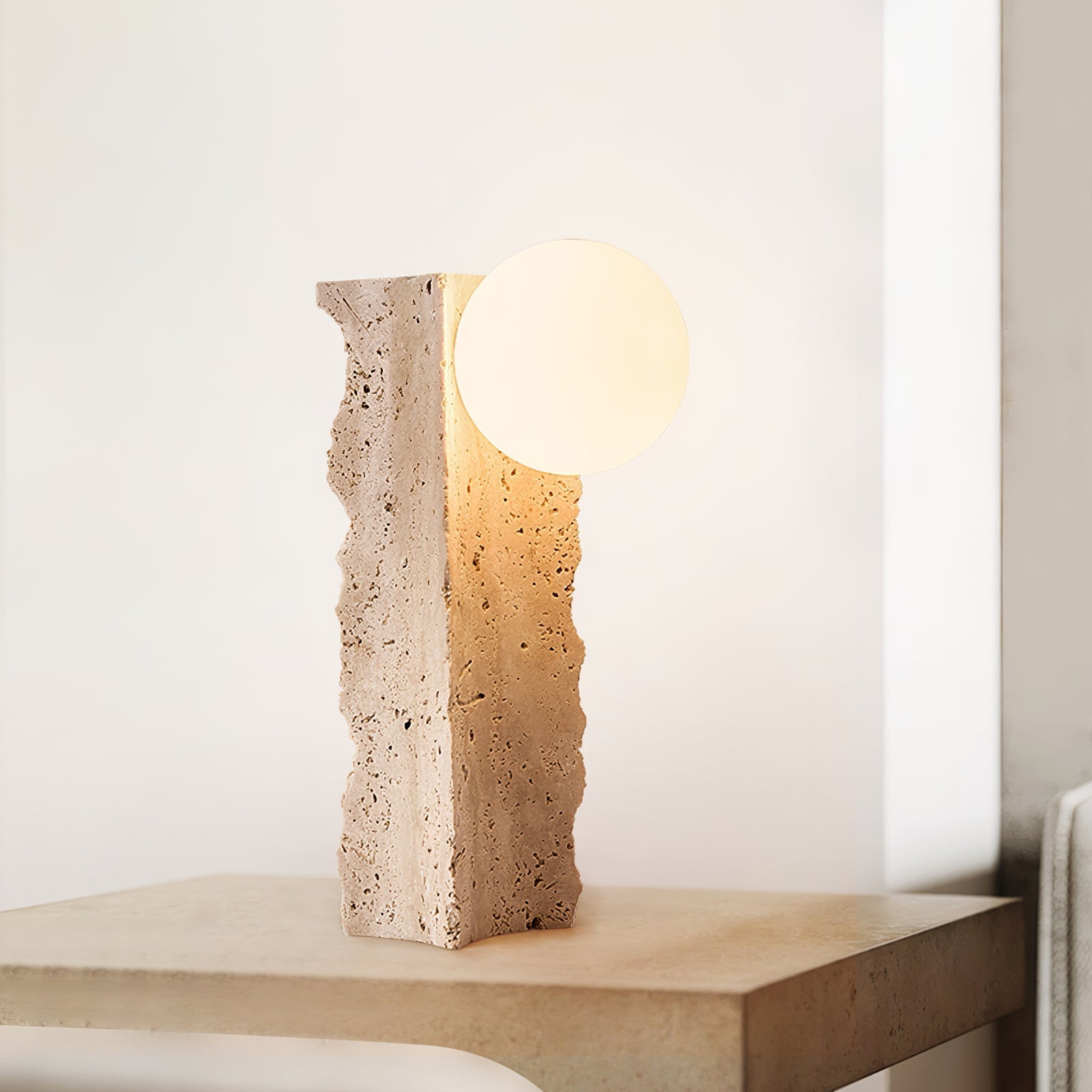 Vyrnora Travertine Slab Table Lamp