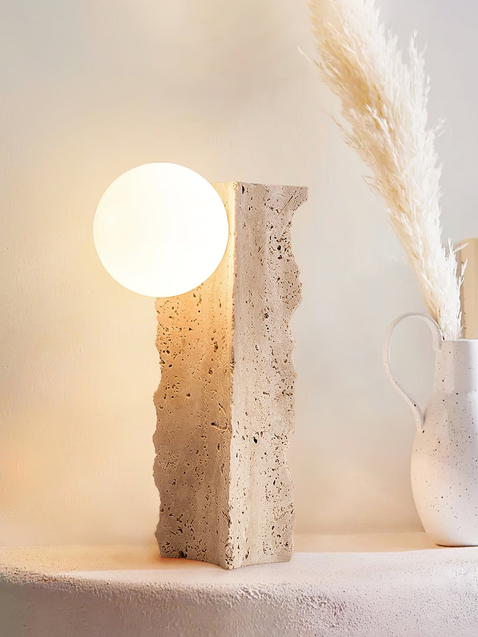 Vyrnora Travertine Slab Table Lamp