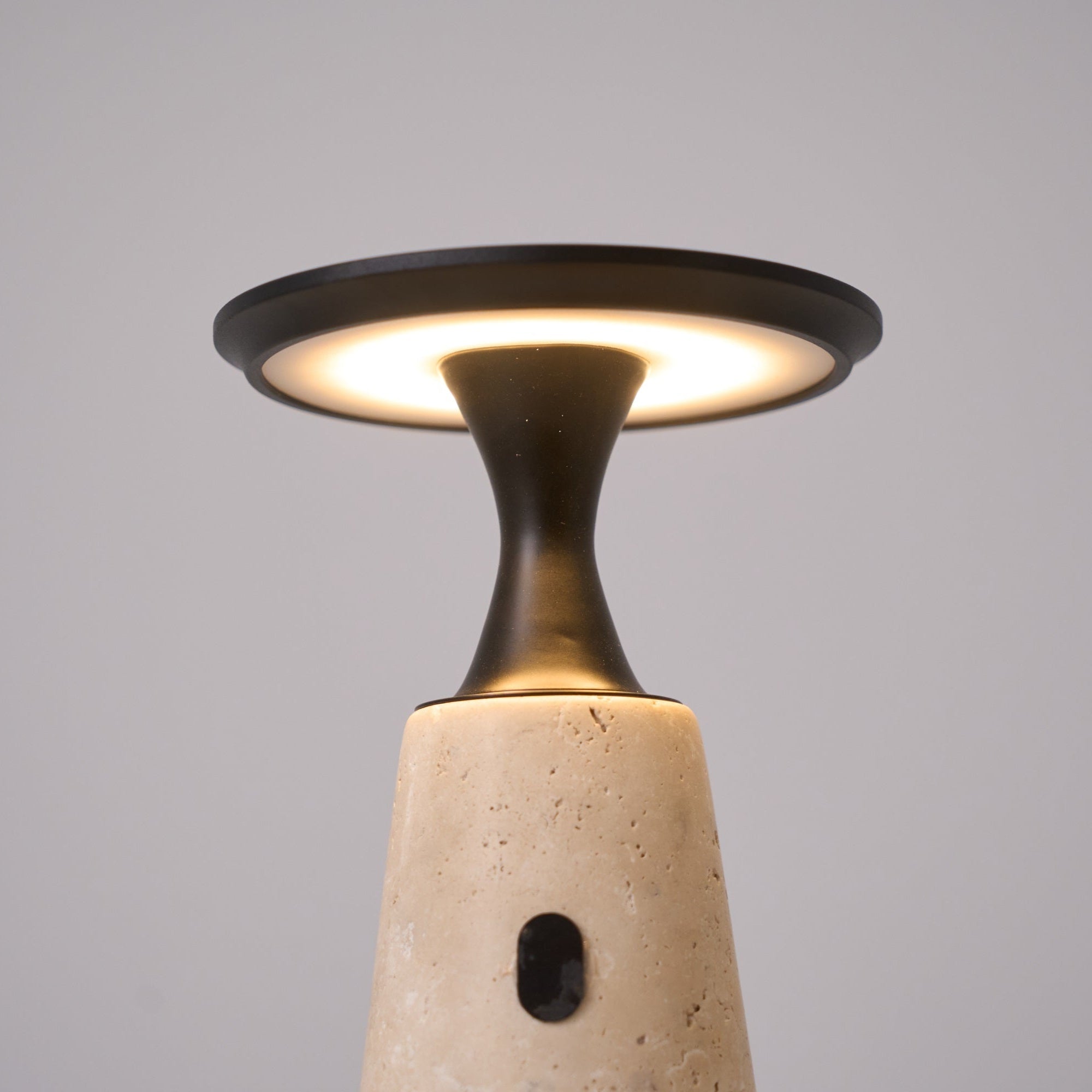 Vespera Sculptural Travertine Table Lamp - Letslighting