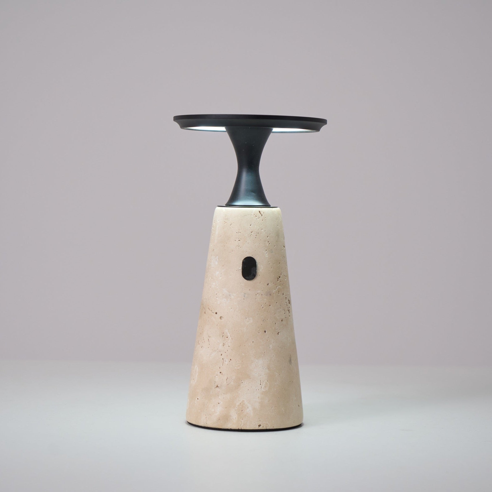 Vespera Sculptural Travertine Table Lamp - Letslighting