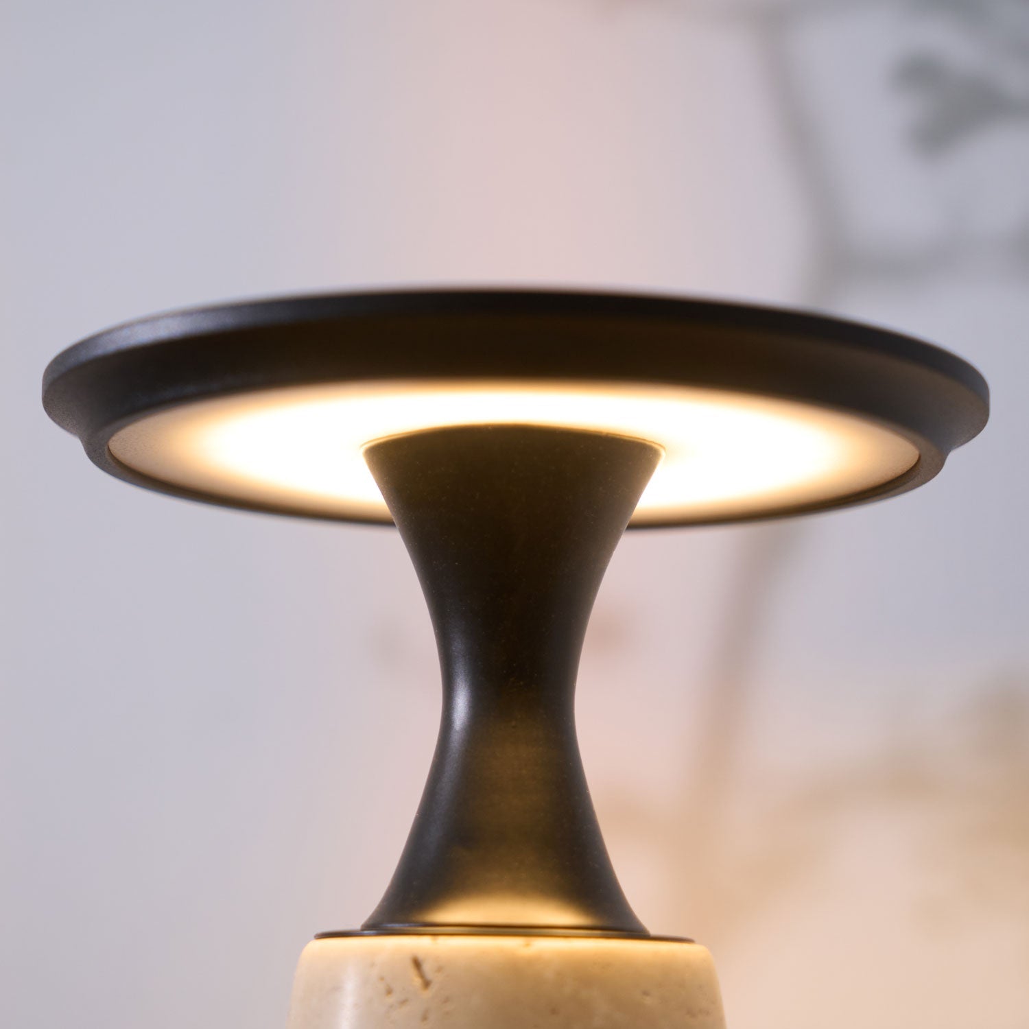Vespera Sculptural Travertine Table Lamp - Letslighting