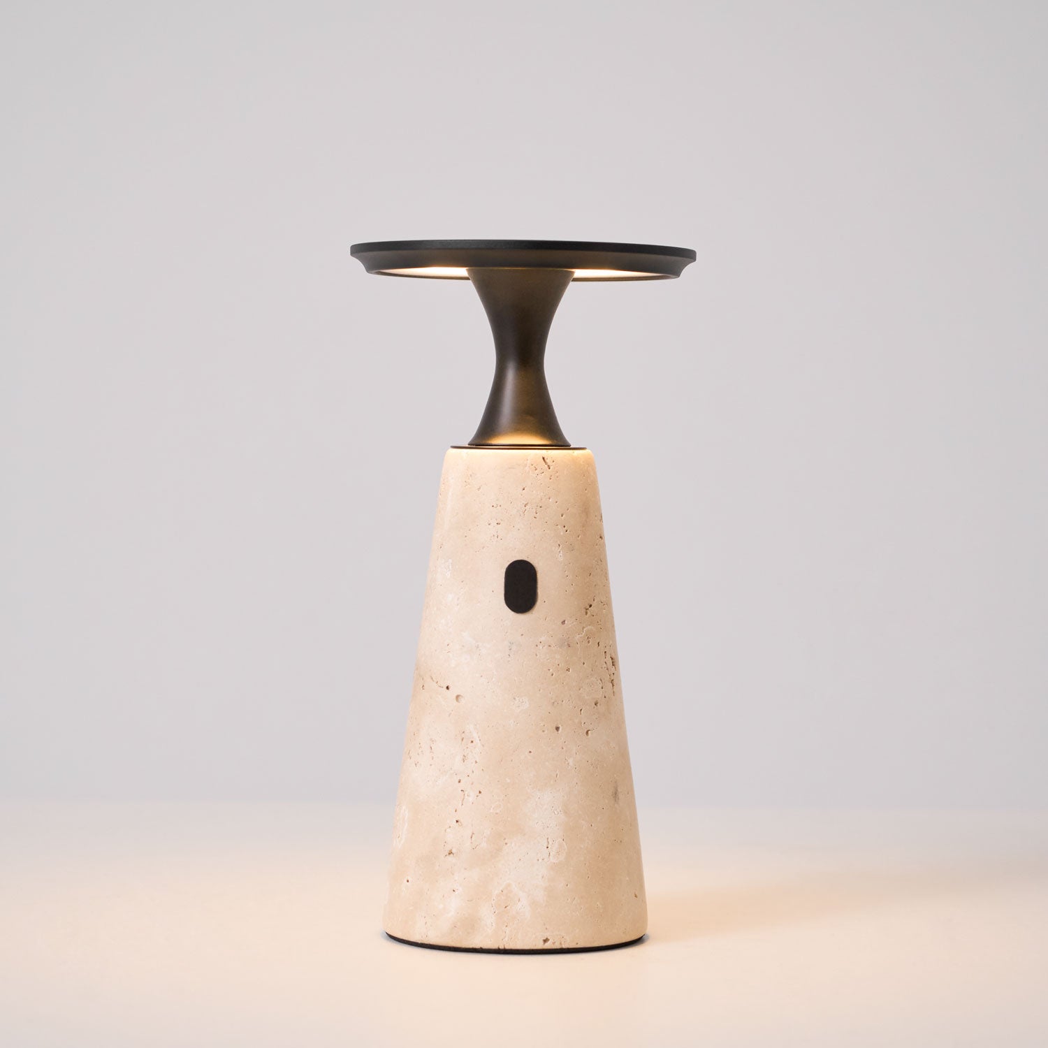 Vespera Sculptural Travertine Table Lamp - Letslighting