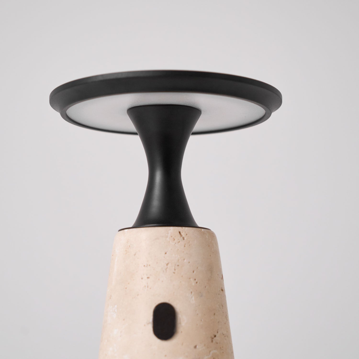 Vespera Sculptural Travertine Table Lamp - Letslighting