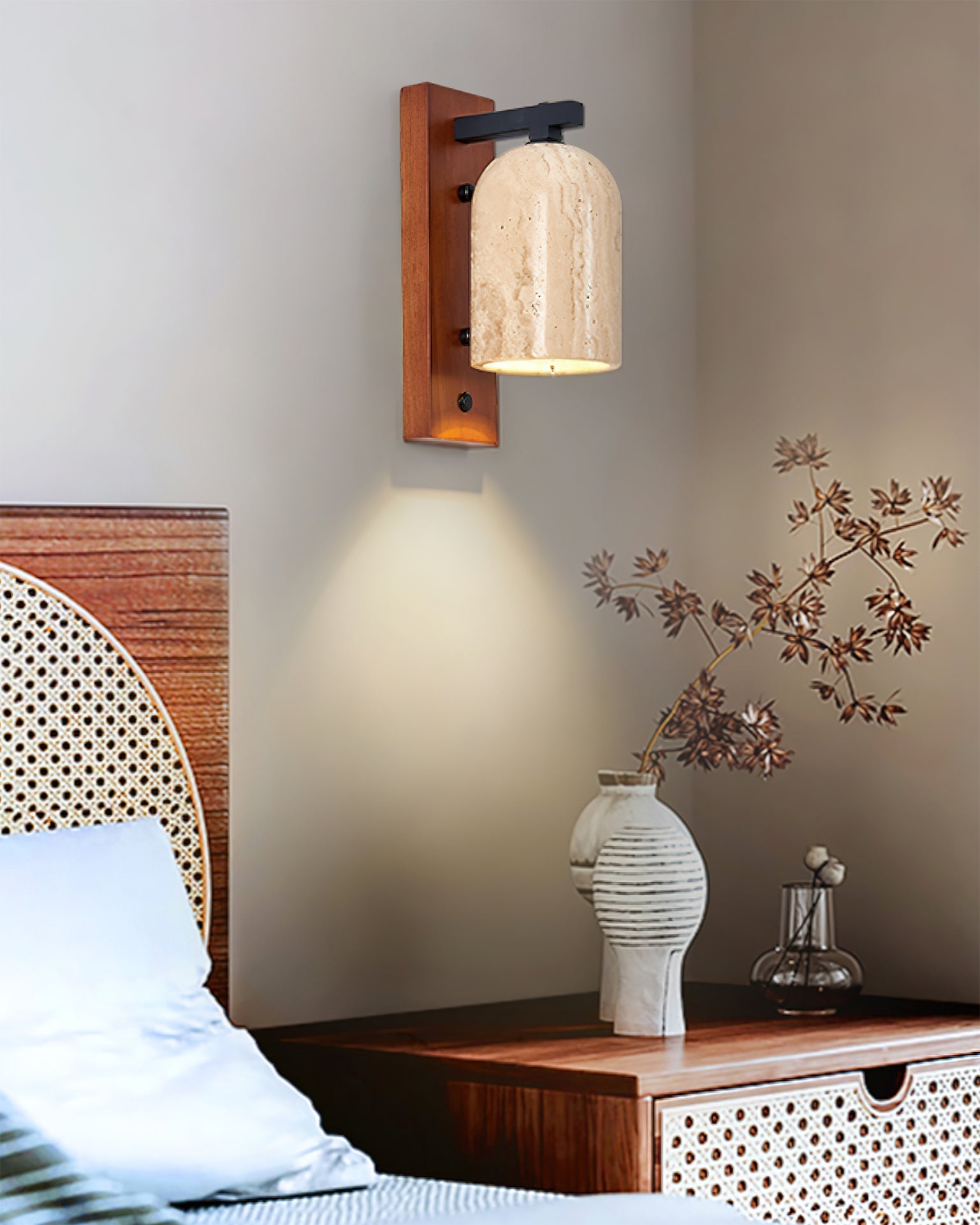 Cole Wall Light Travertine - Letslighting
