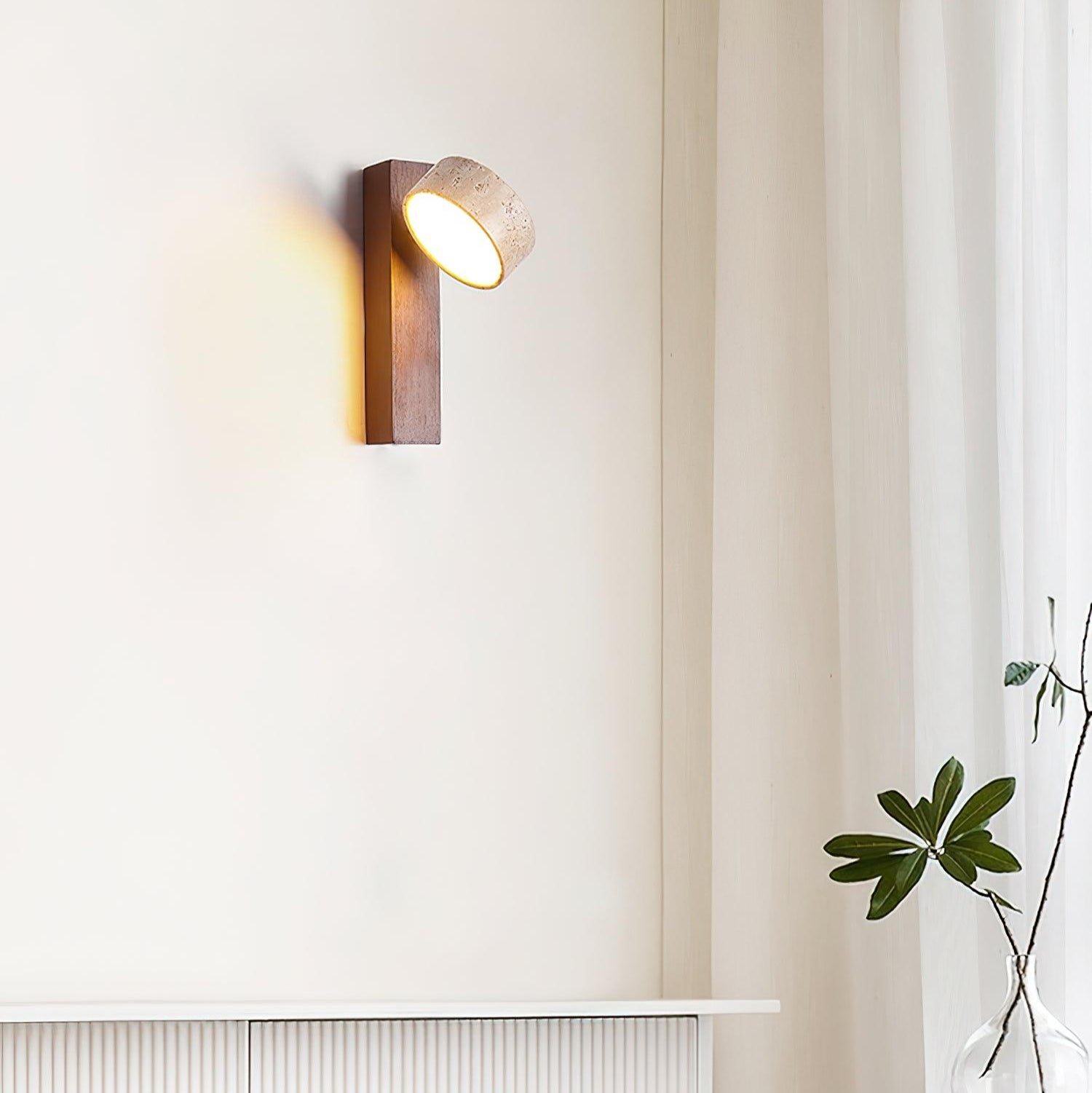 Ritta  Wall Light Travertine Wood