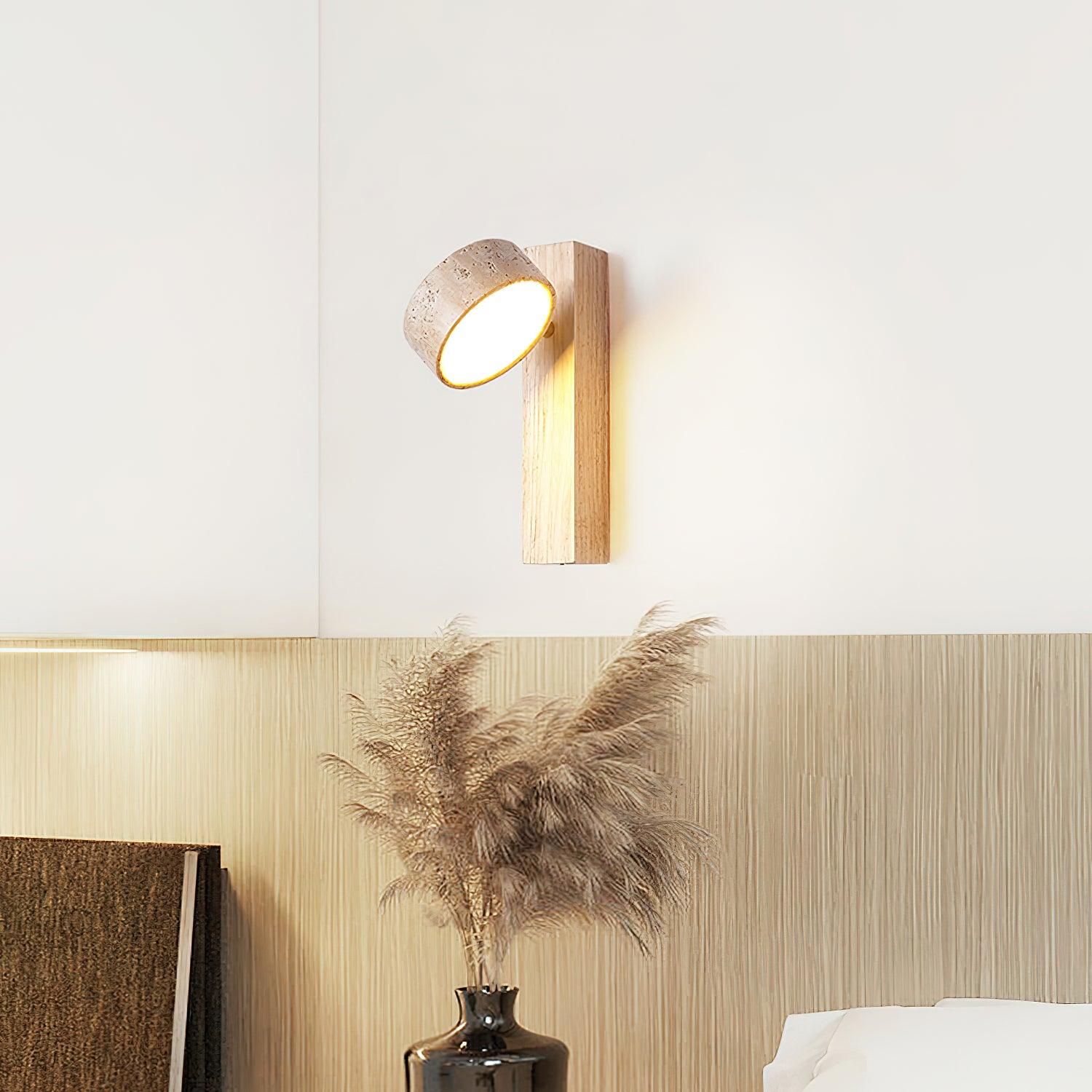 Ritta  Wall Light Travertine Wood