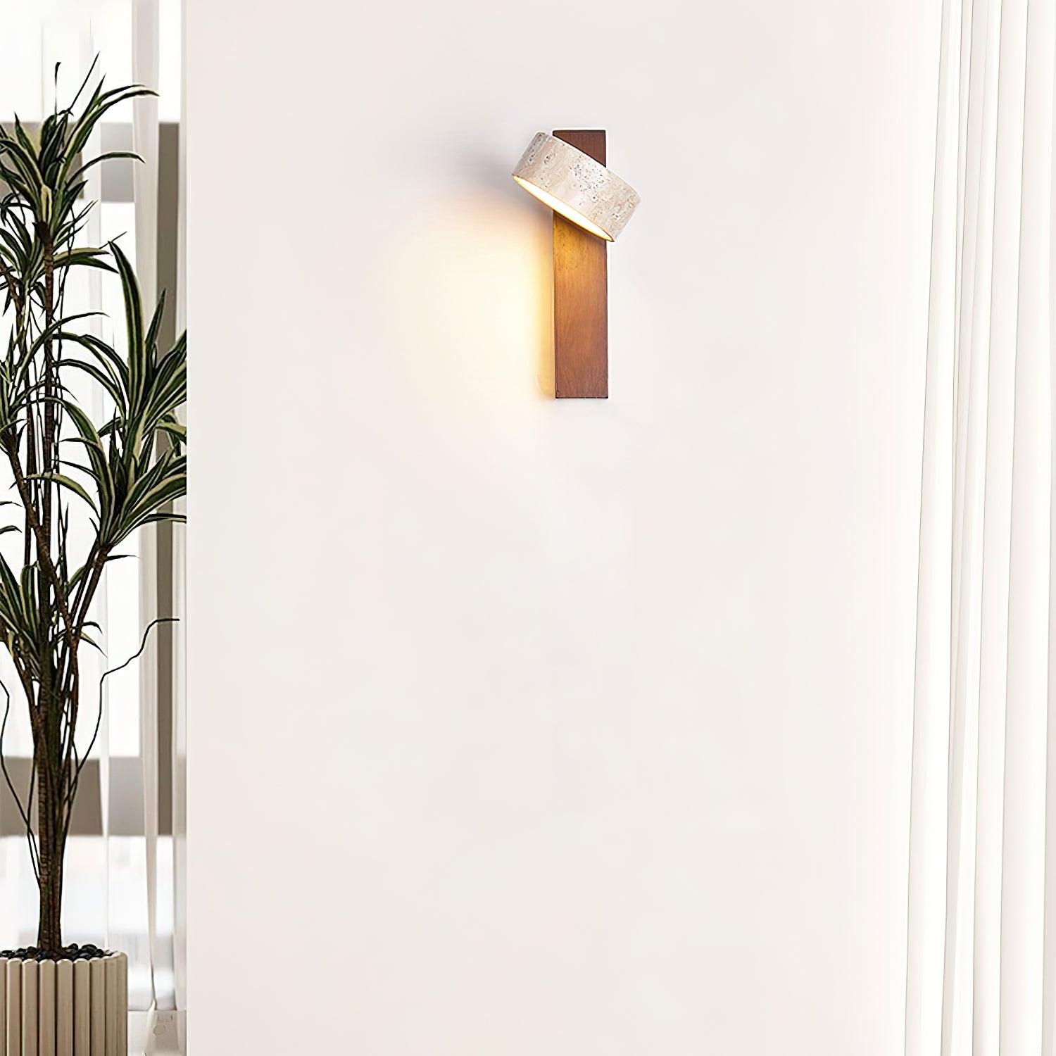 Ritta  Wall Light Travertine Wood