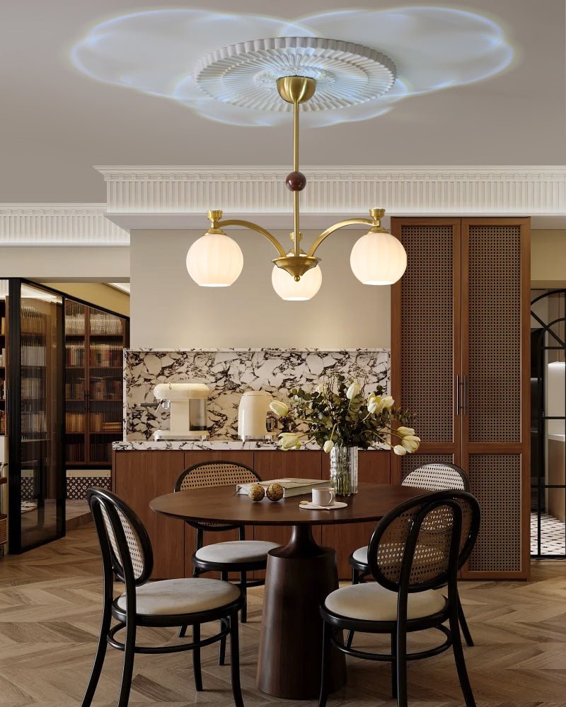 Usilia Elegance Vintage Glass Wood Chandelier - Letslighting