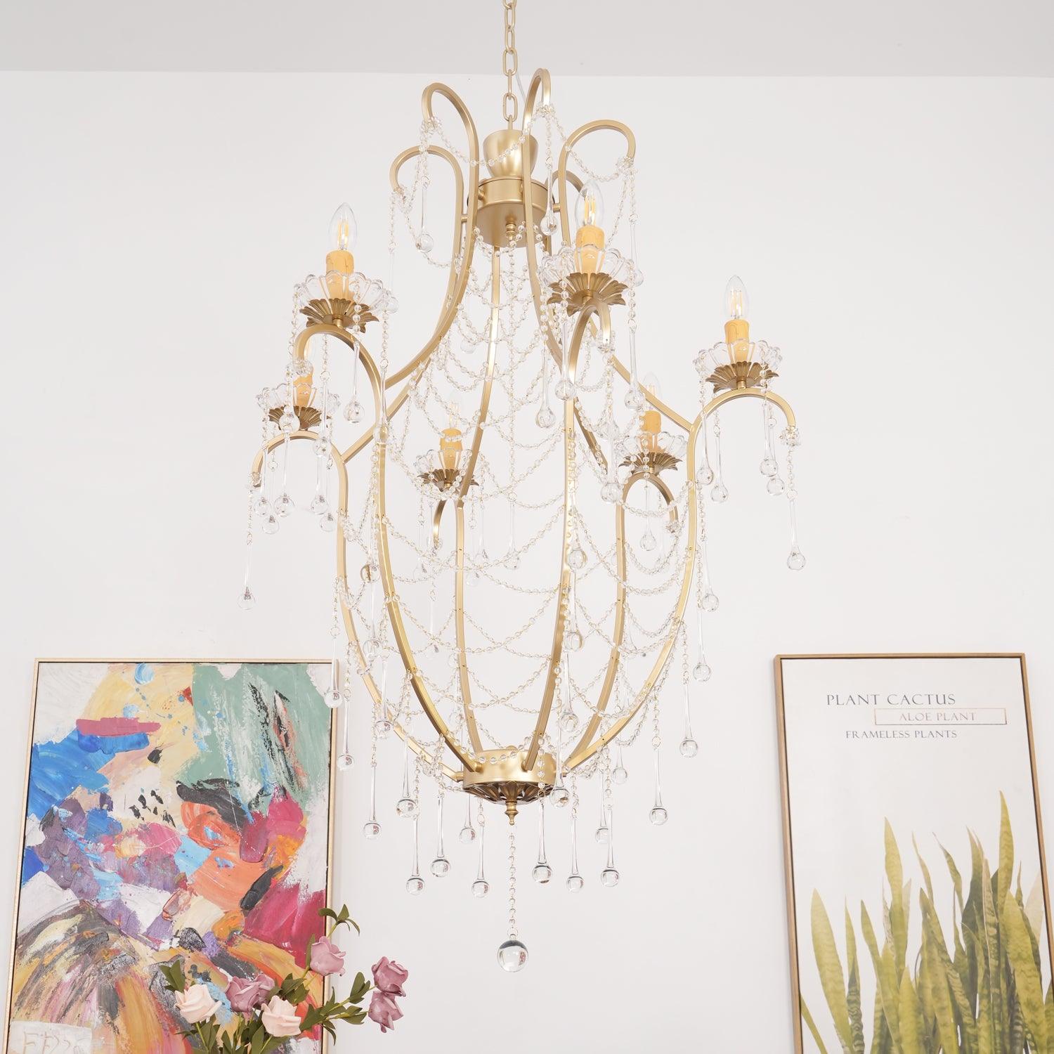 Theresa Chandelier Birdcage Crystal Elegance - Letslighting