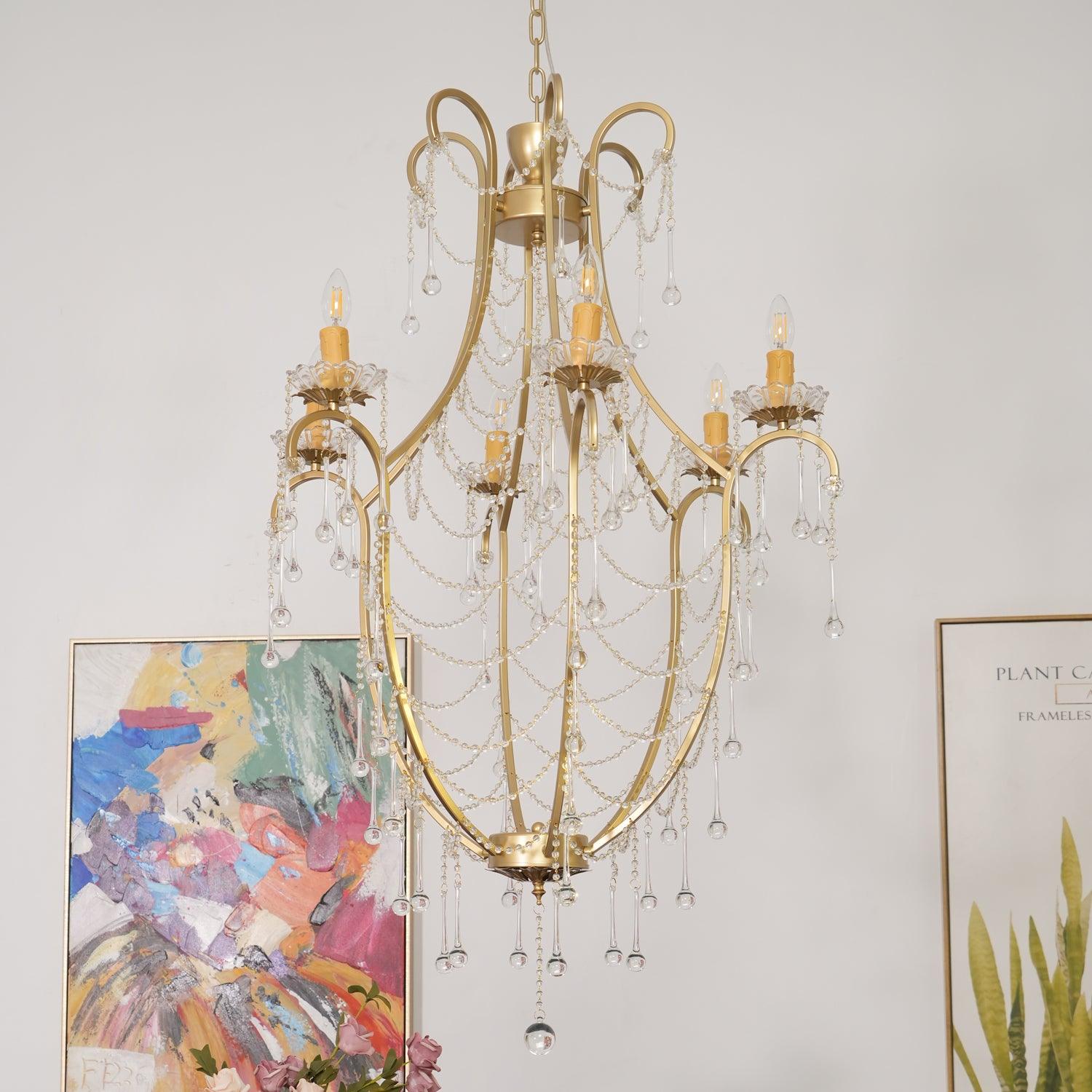 Theresa Chandelier Birdcage Crystal Elegance - Letslighting