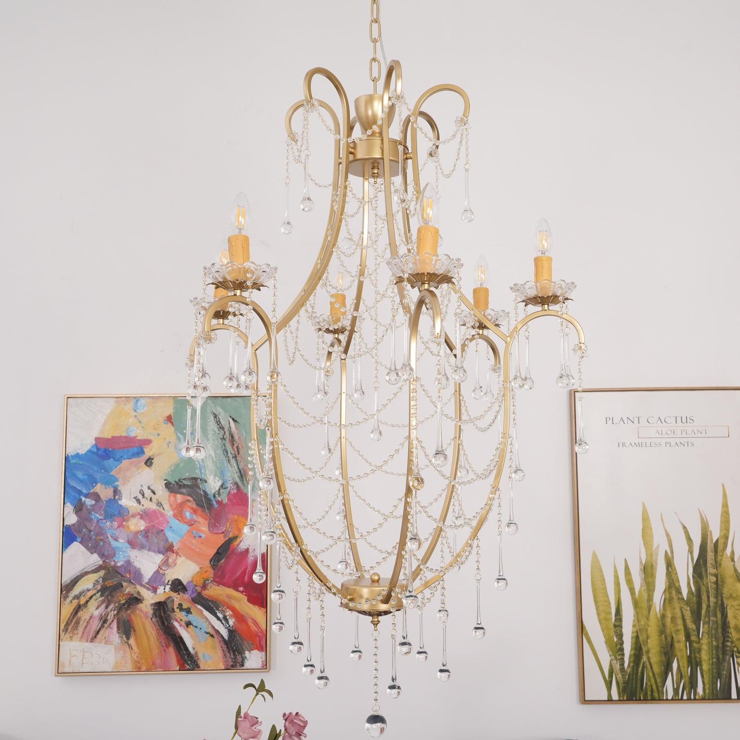 Theresa Chandelier Birdcage Crystal Elegance - Letslighting