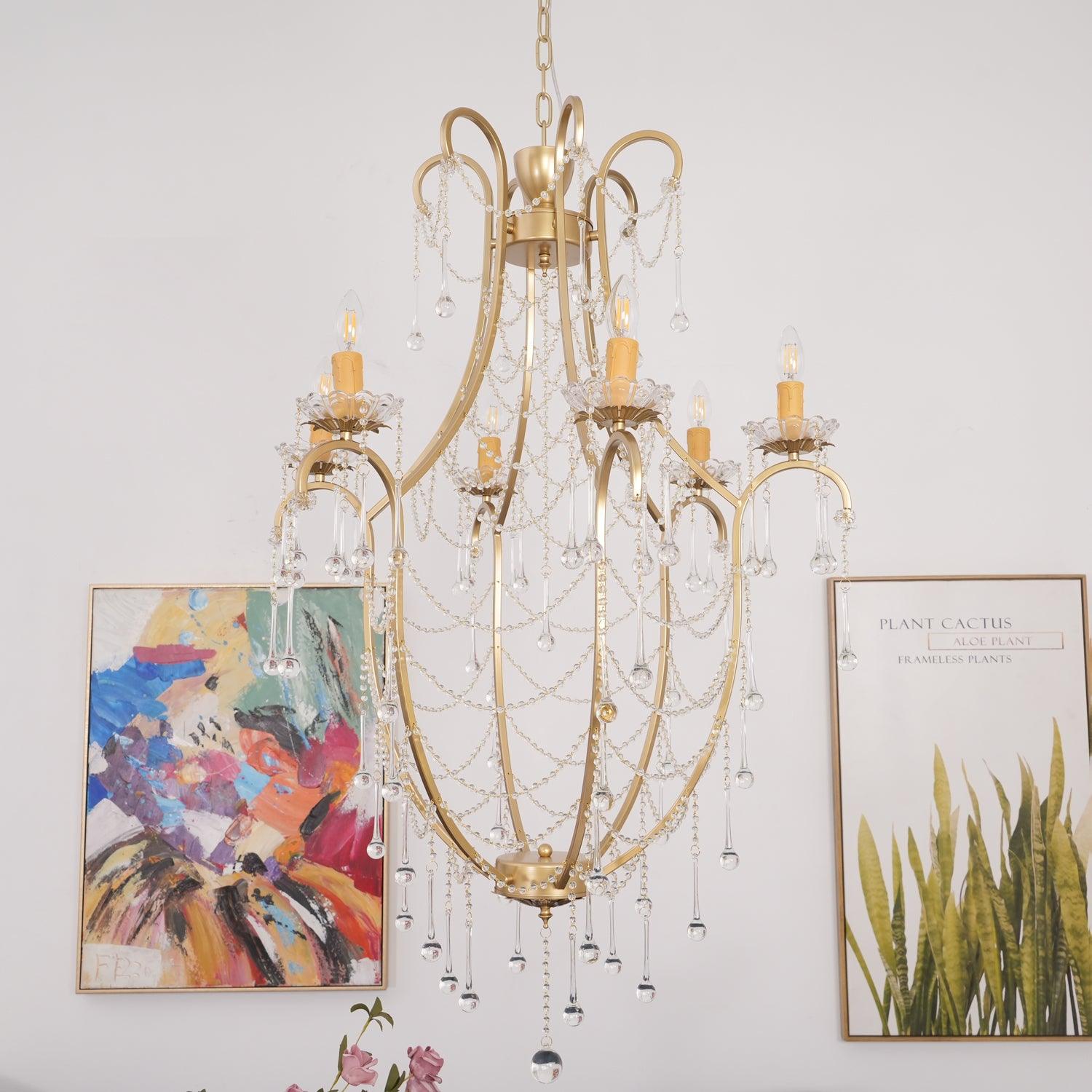 Theresa Chandelier Birdcage Crystal Elegance - Letslighting