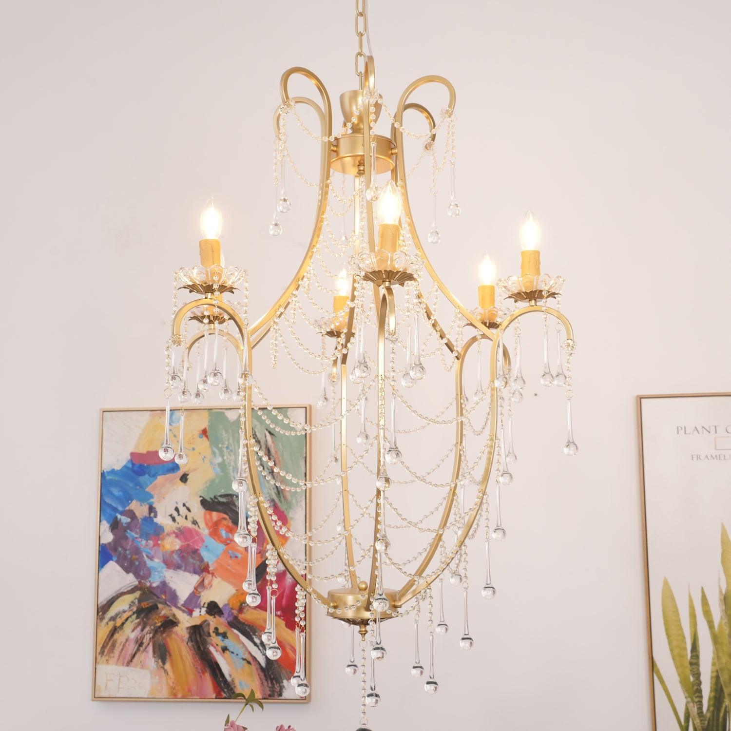 Theresa Chandelier Birdcage Crystal Elegance - Letslighting