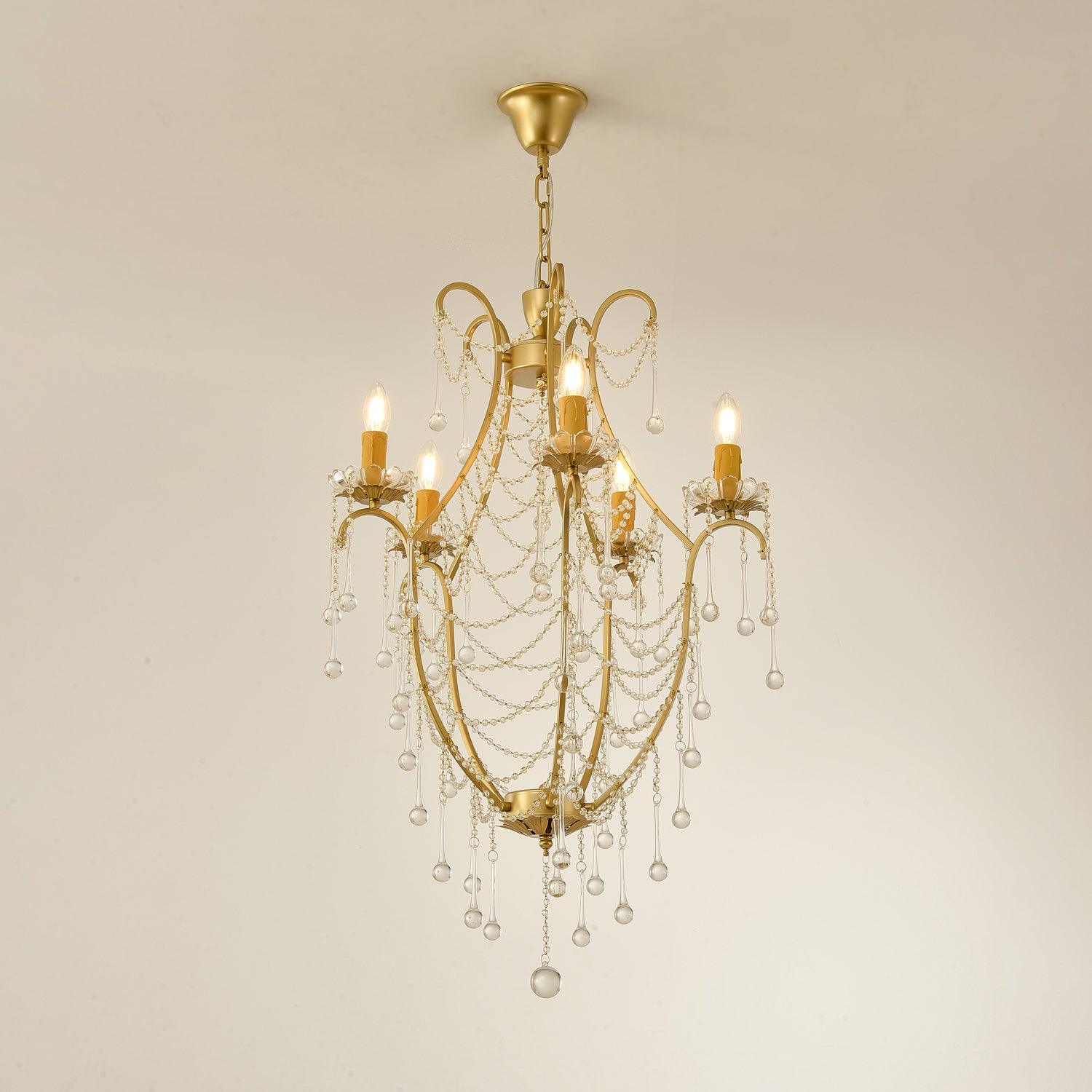 Theresa Chandelier Draped Crystal Chains Vintage - Letslighting